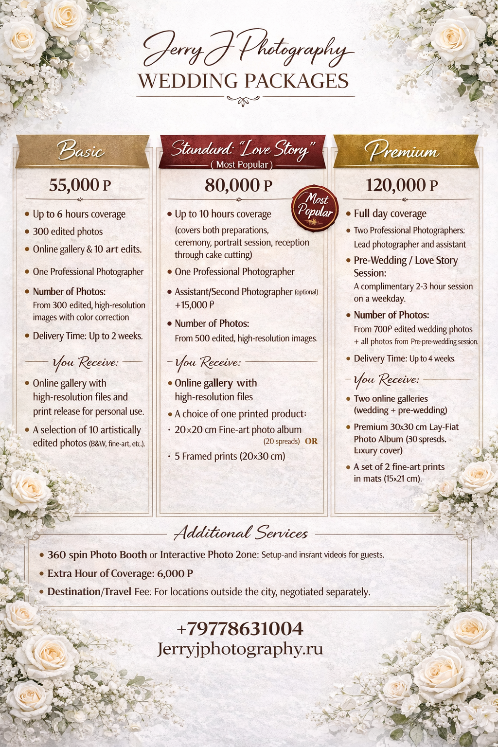 Services. Jerry J Photography