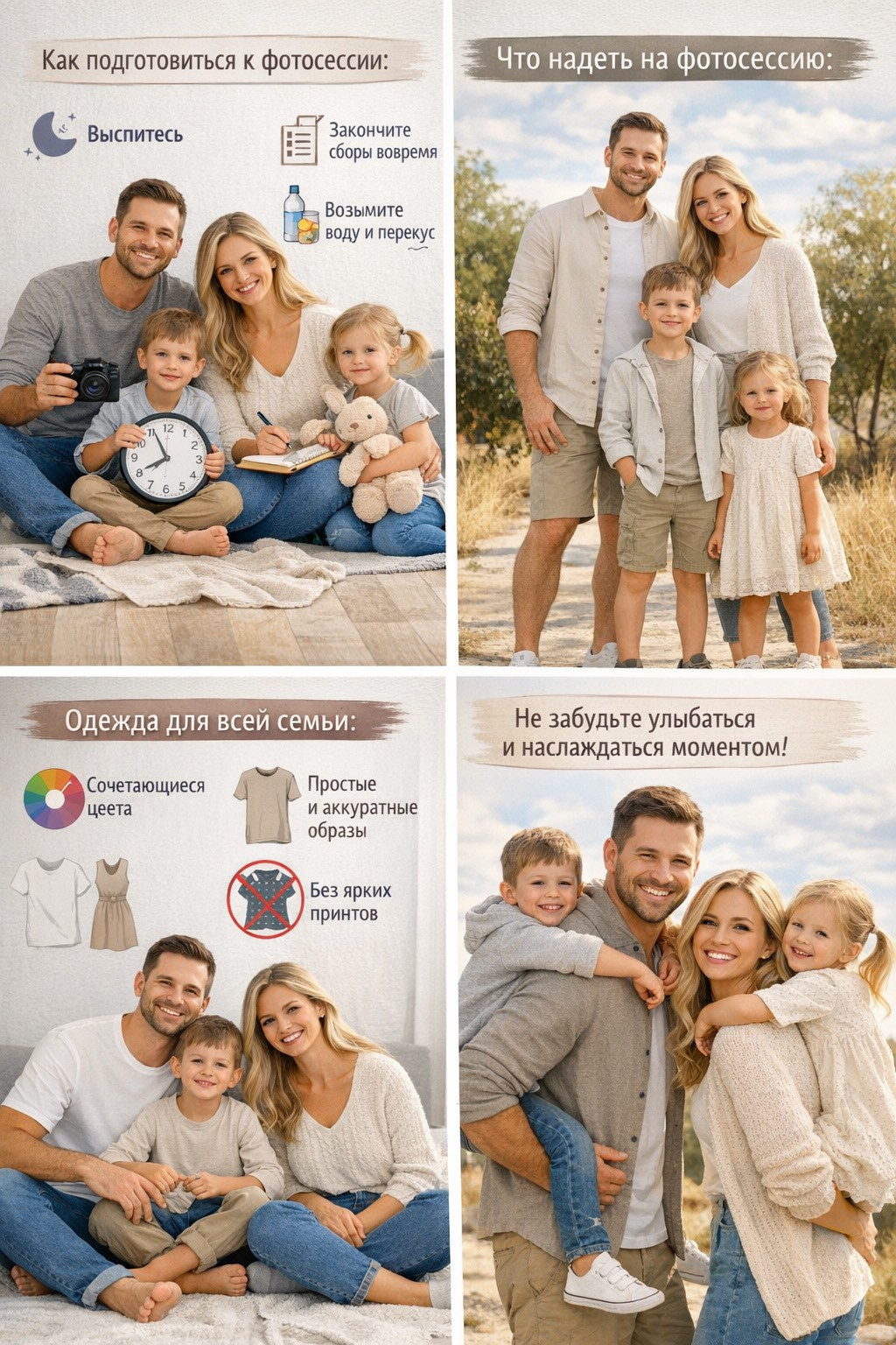 Семейная фотосессия в Оренбурге — как подготовиться и что надеть