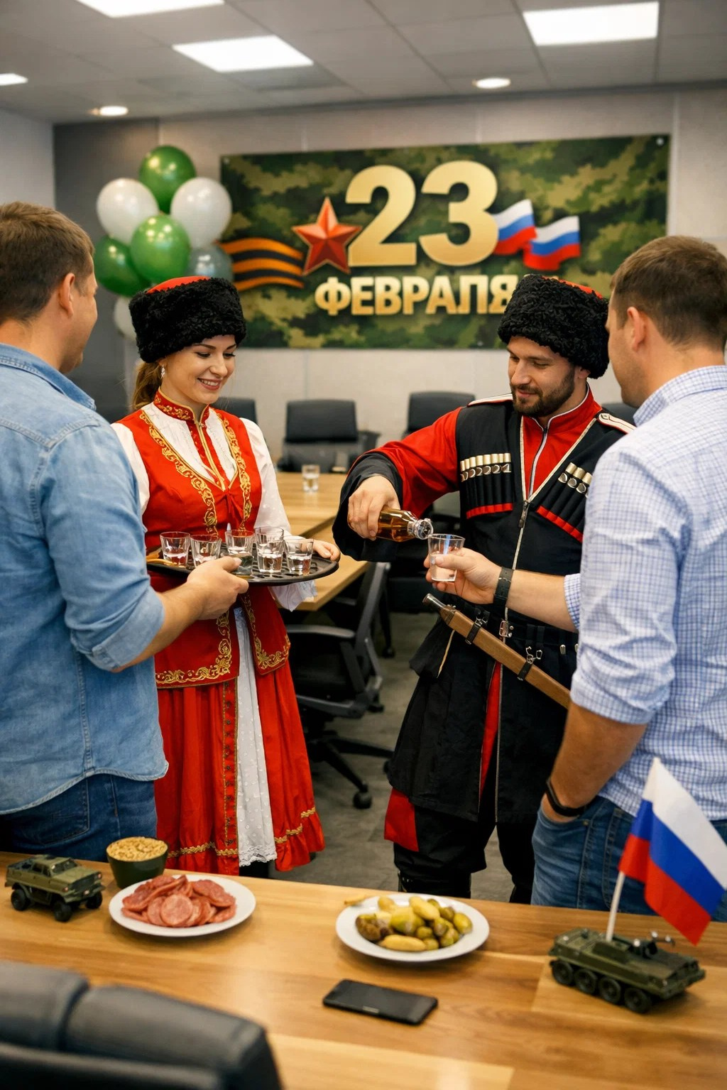 Поздравление мужчин с 23 февраля в офисе | Корпоратив под ключ. Организация свадеб и корпоративов До Мурашек Ростов-на-Дону