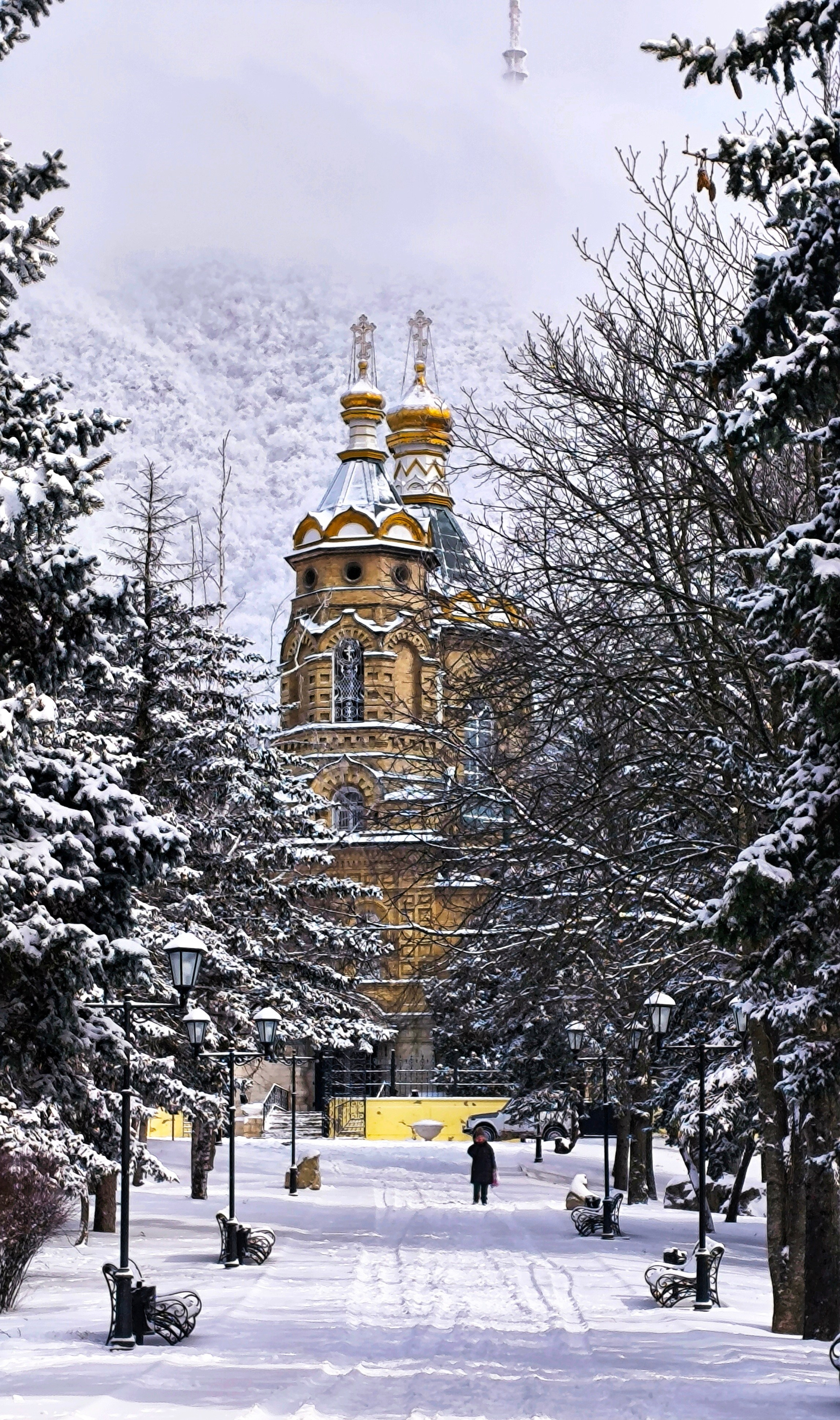Лазаревская церковь в Пятигорске зимой