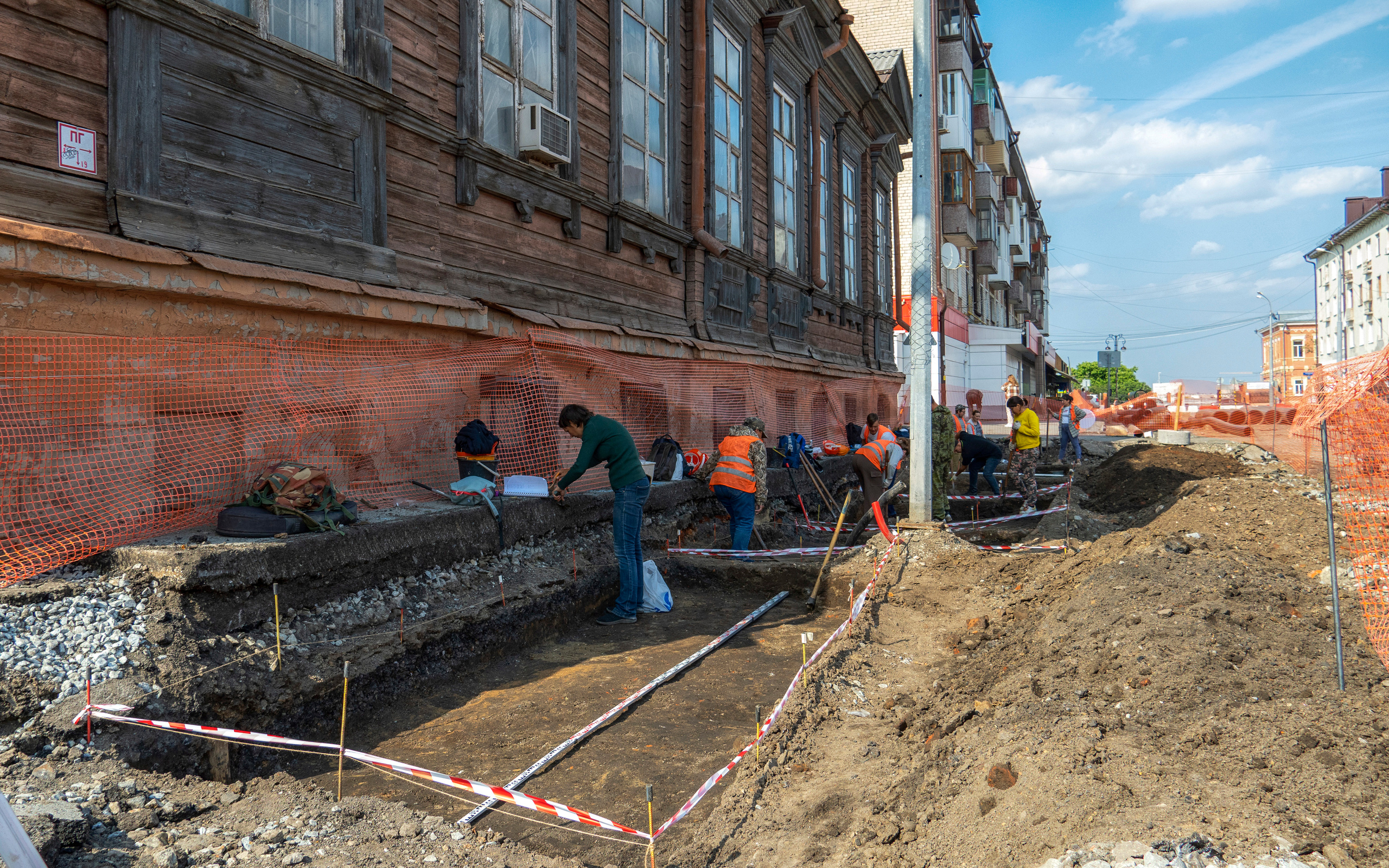 Археологические раскопки в историческом центре Тюмени