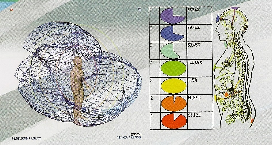 Адаптометрия предназначена для получения данных об энергоинформационной матрице человека, визуализации полученной информации в графическом (двухмерном или трехмерном) виде, мониторинга деятельности энергетических центров человеческого тела. Является идеальным средством для быстрого предклинического скрининга и контроля состояния тестируемого. Позволяет на базе электроакупунктурных измерений создать графическую картину биополя человека.