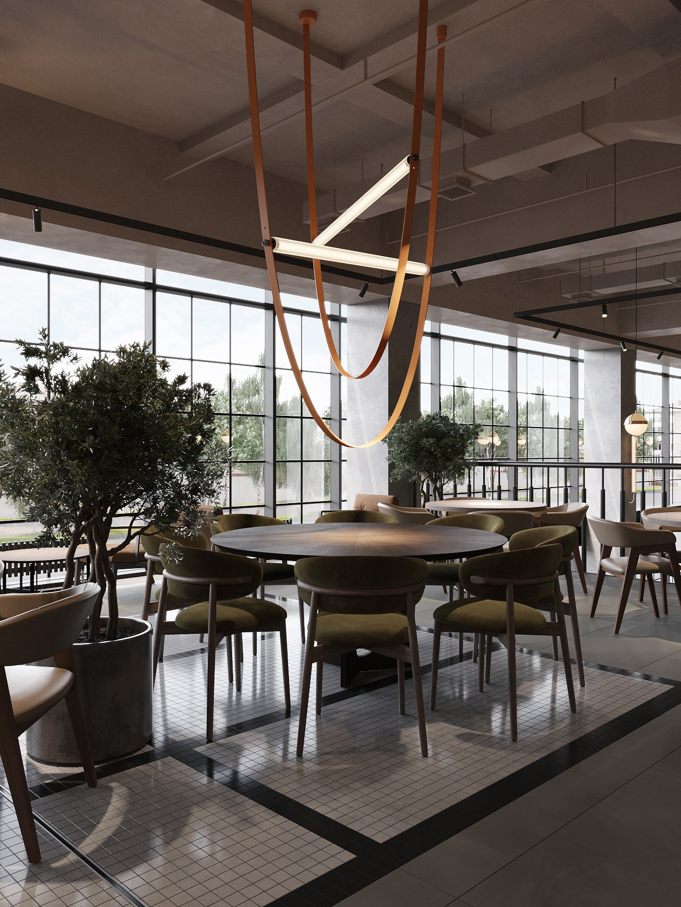 ФУДКОРТ КРК «ЗАРЯ» / кинотеатр, 300 м². Rezells Architects — студия дизайна жилых и коммерческих интерьеров