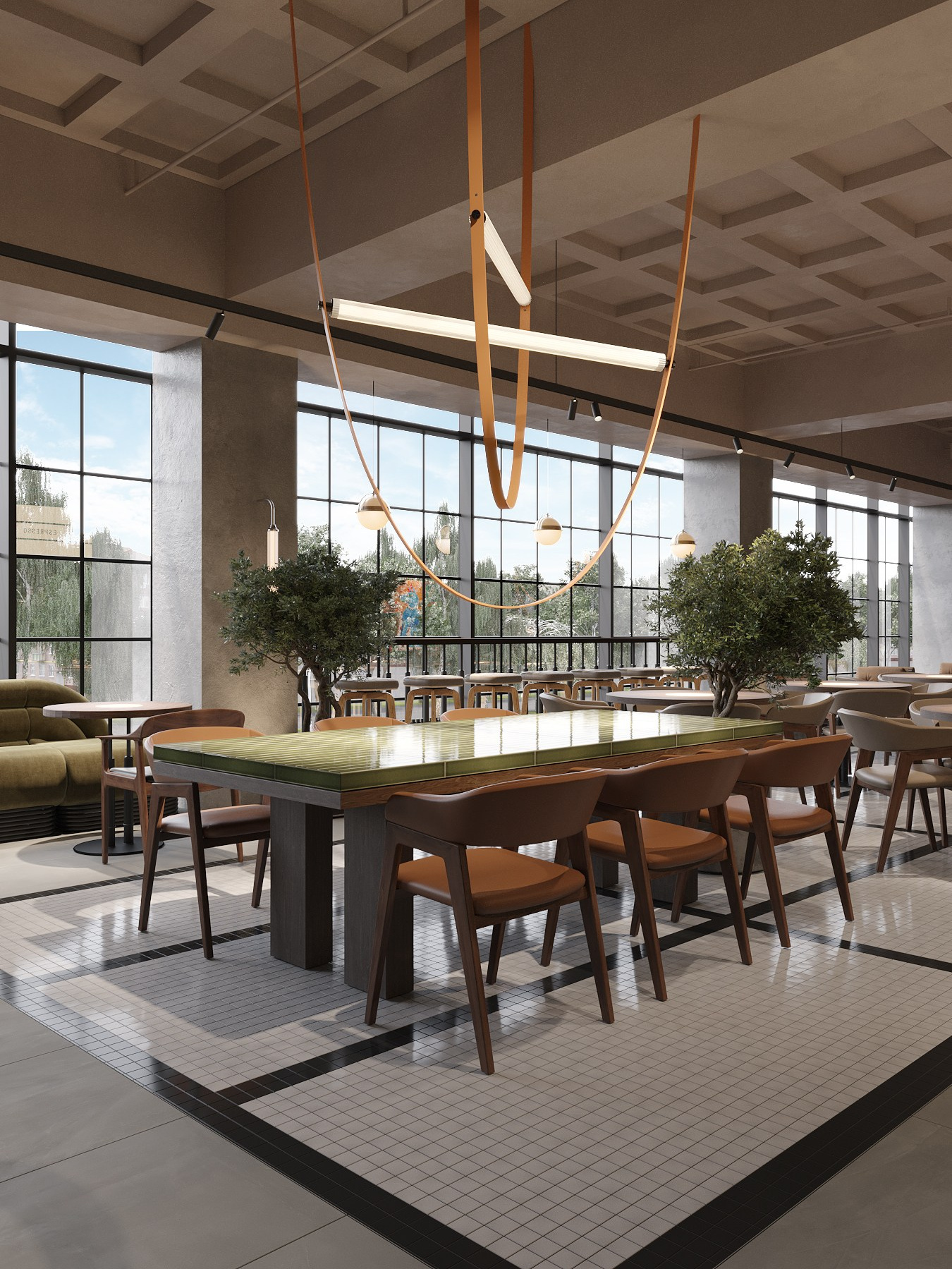 ФУДКОРТ КРК «ЗАРЯ» / кинотеатр, 300 м². Rezells Architects — студия дизайна жилых и коммерческих интерьеров