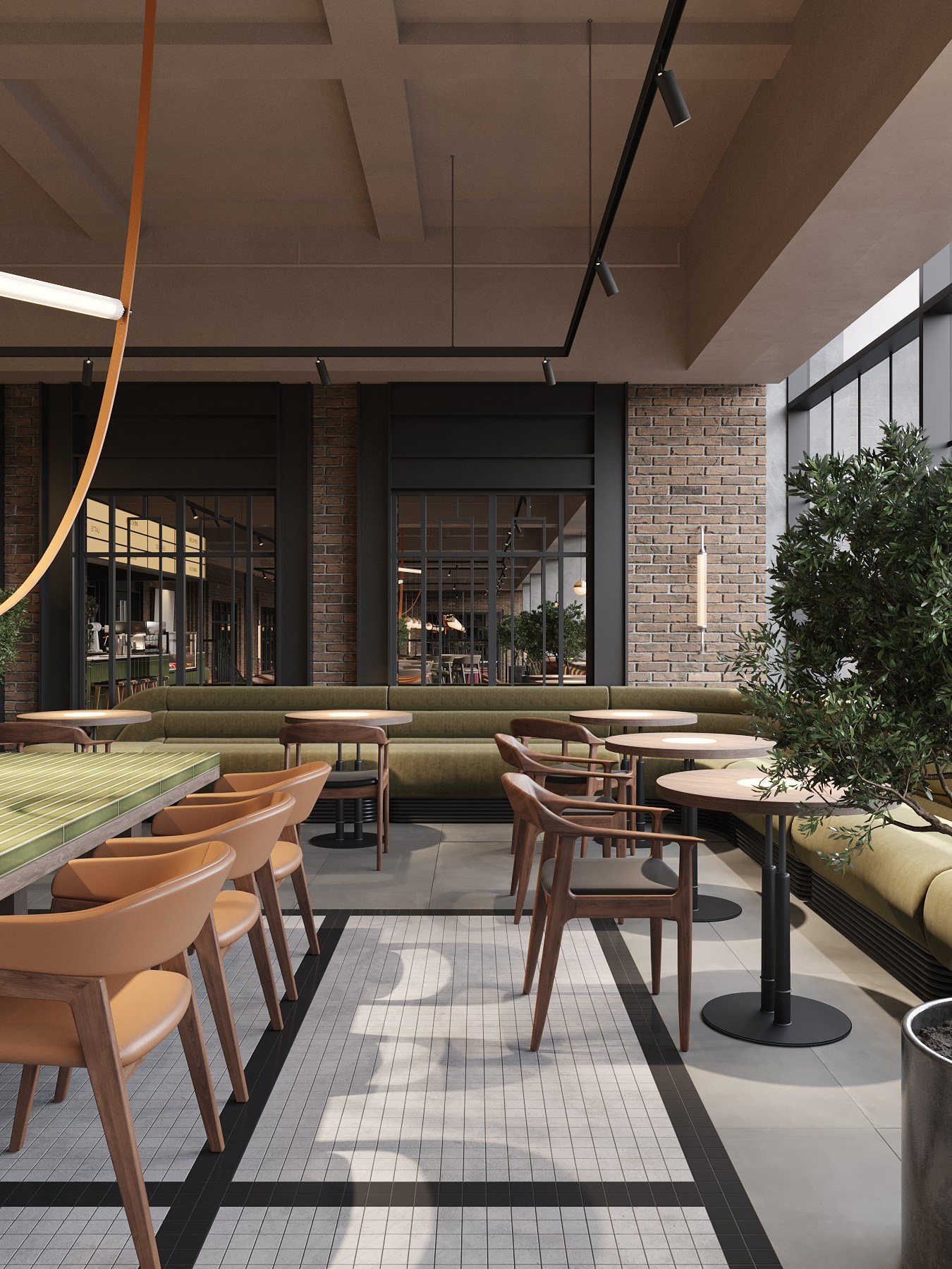 ФУДКОРТ КРК «ЗАРЯ» / кинотеатр, 300 м². Rezells Architects — студия дизайна жилых и коммерческих интерьеров