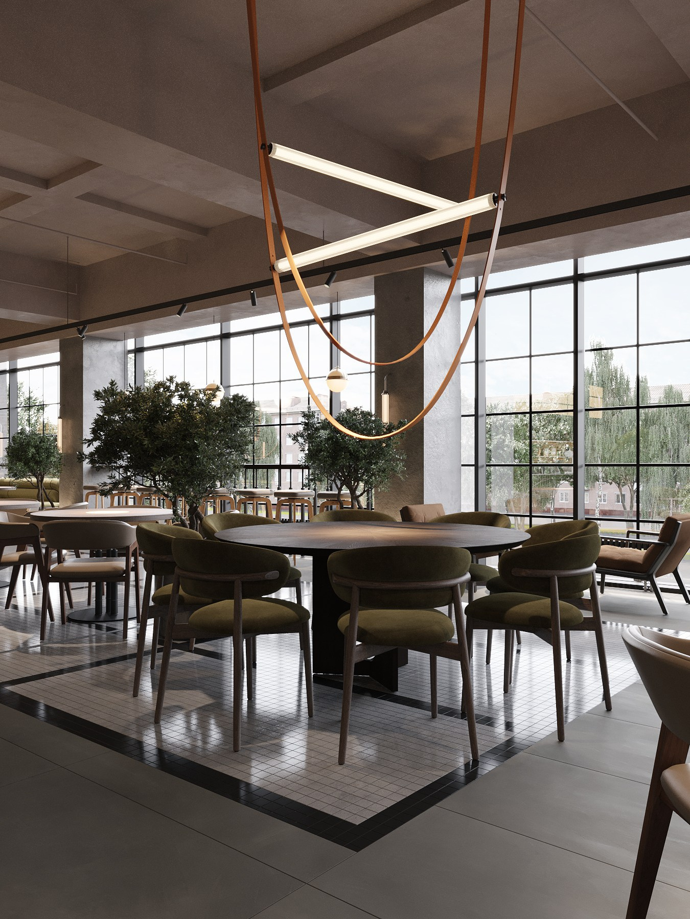 ФУДКОРТ КРК «ЗАРЯ» / кинотеатр, 300 м². Rezells Architects — студия дизайна жилых и коммерческих интерьеров