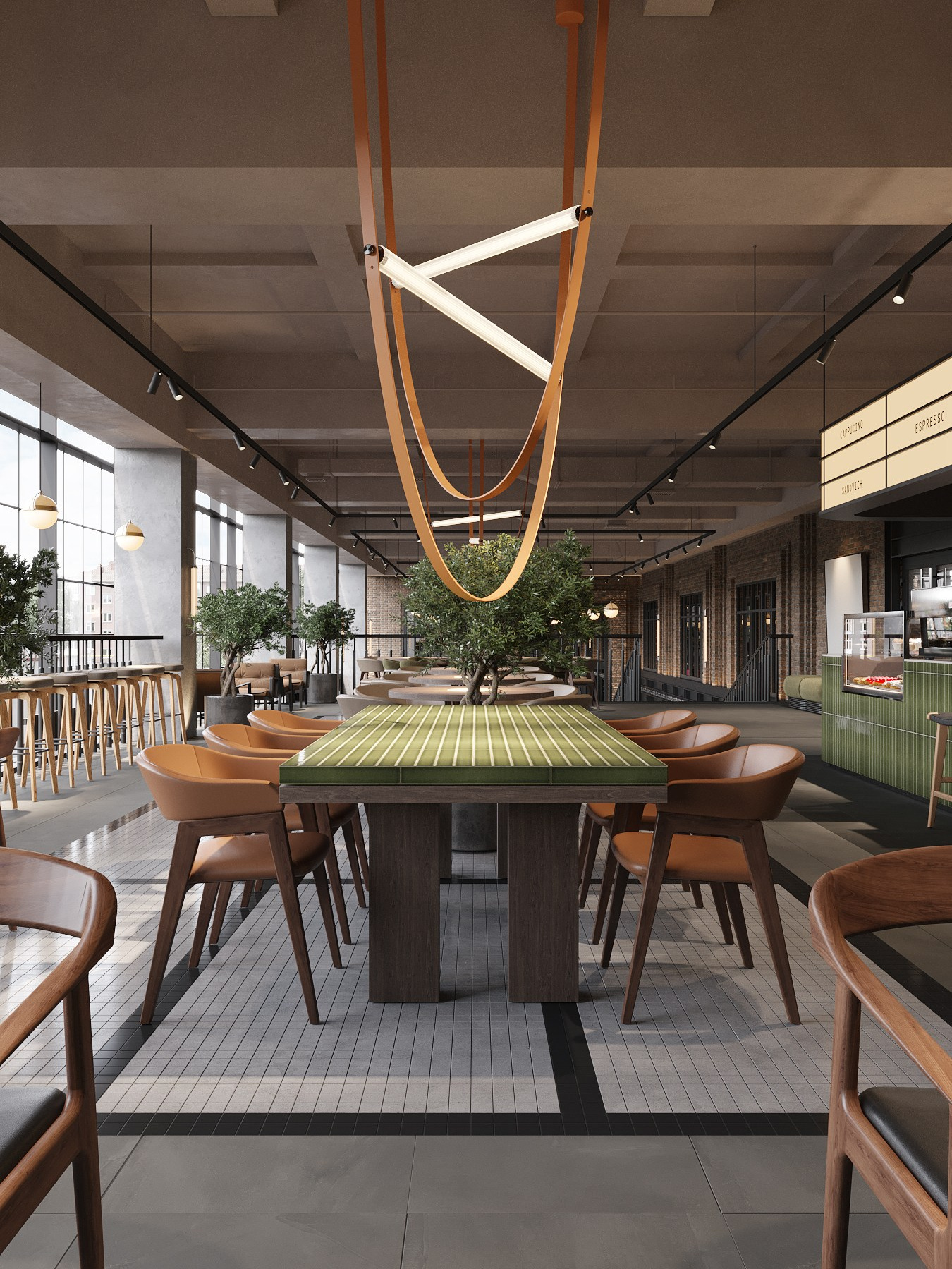 ФУДКОРТ КРК «ЗАРЯ» / кинотеатр, 300 м². Rezells Architects — студия дизайна жилых и коммерческих интерьеров