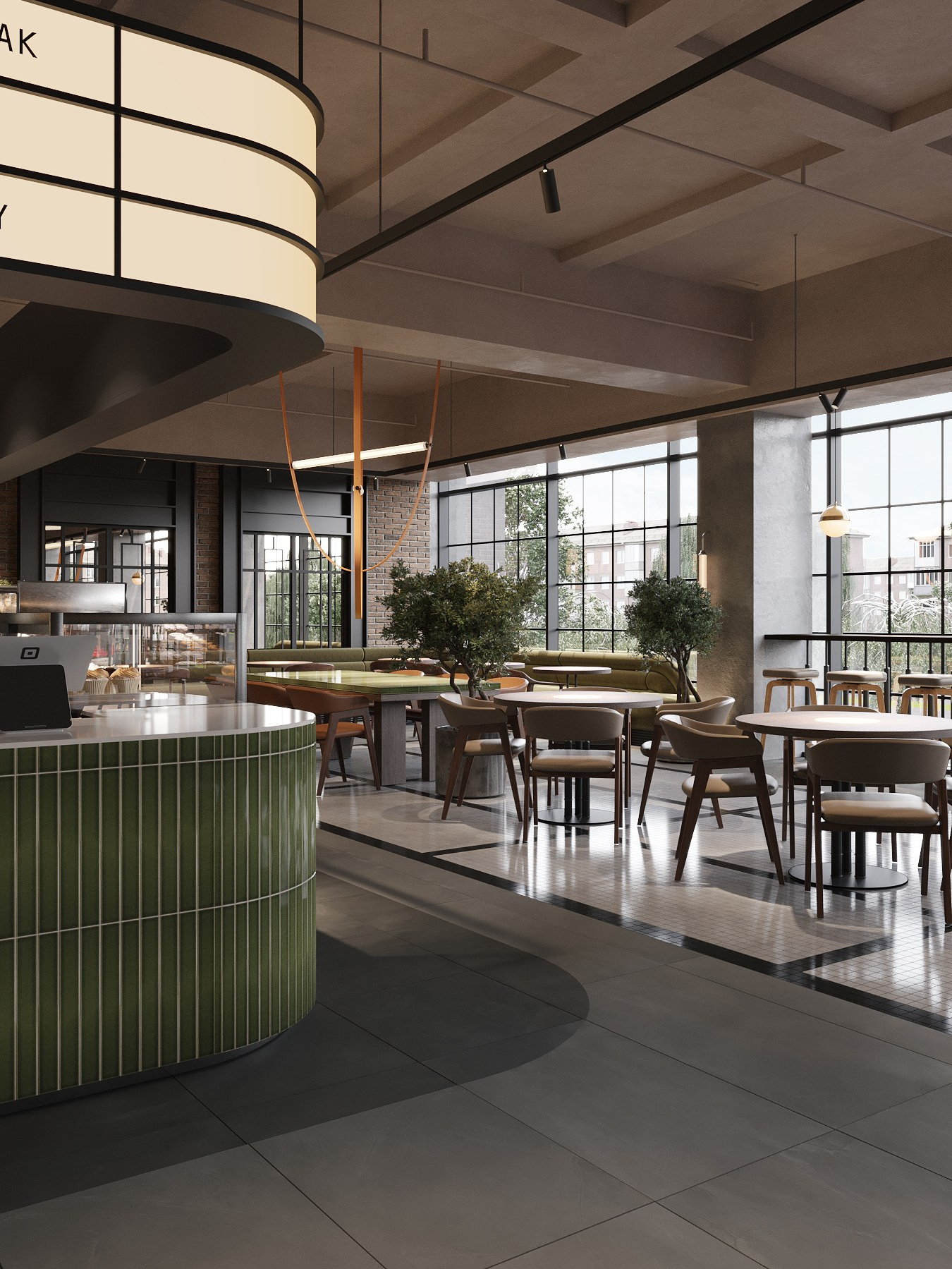 ФУДКОРТ КРК «ЗАРЯ» / кинотеатр, 300 м². Rezells Architects — студия дизайна жилых и коммерческих интерьеров