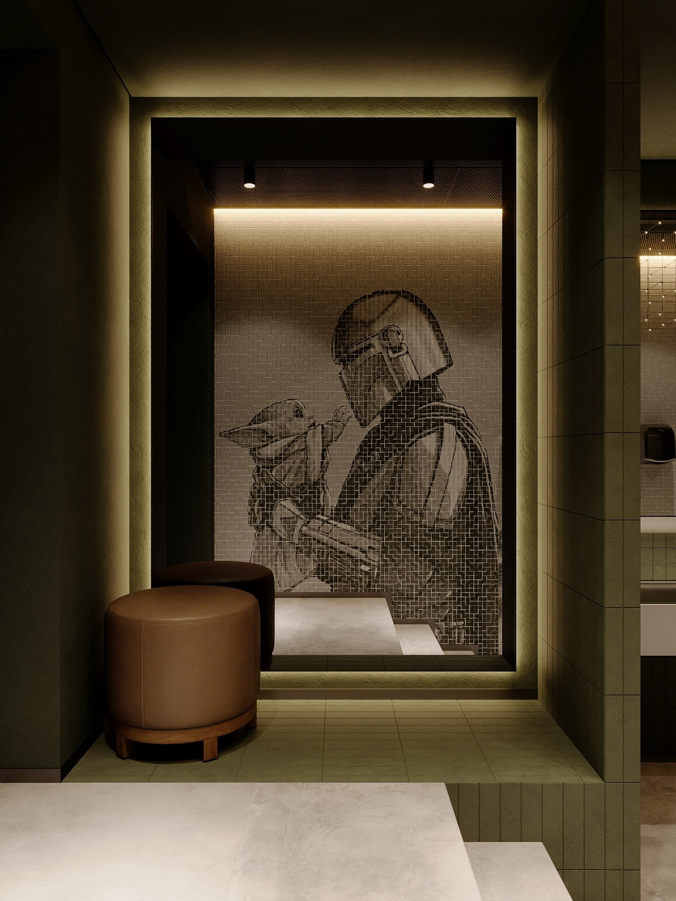 ФУДКОРТ КРК «ЗАРЯ» / кинотеатр, 300 м². Rezells Architects — студия дизайна жилых и коммерческих интерьеров