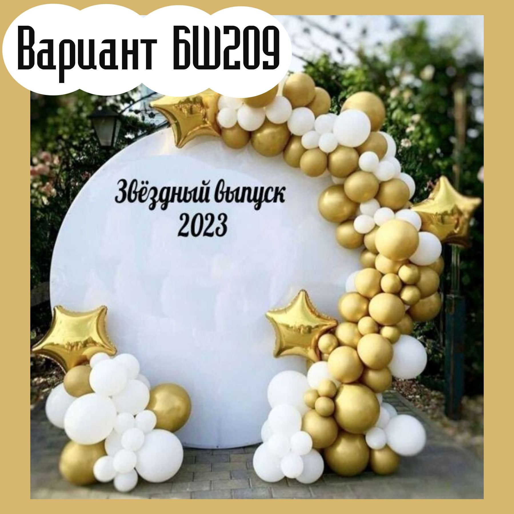 Круглая фотозона с шарами на выпускной. Студия праздничного декора