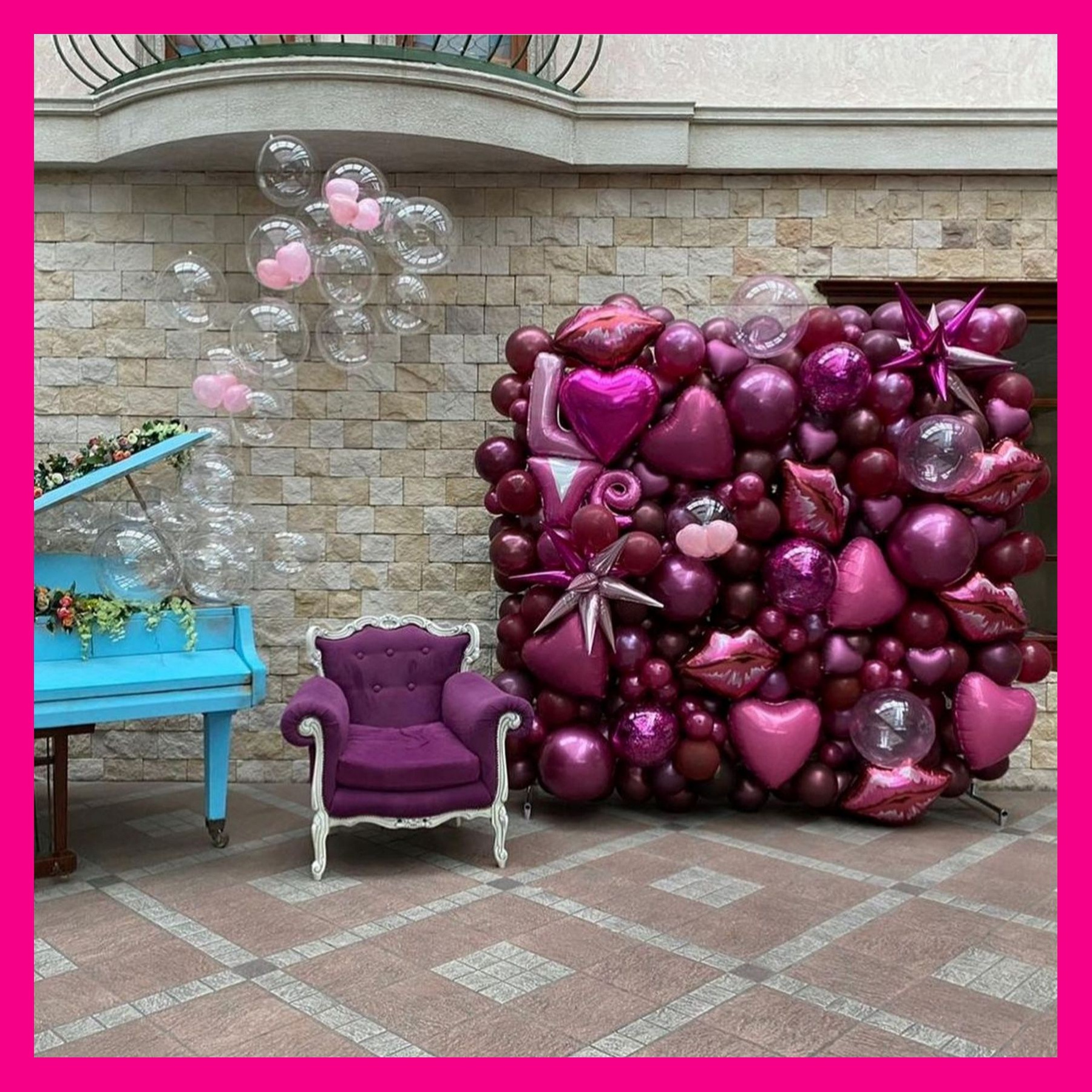 Фотозона из фольгированных шаров. Студия праздничного декора