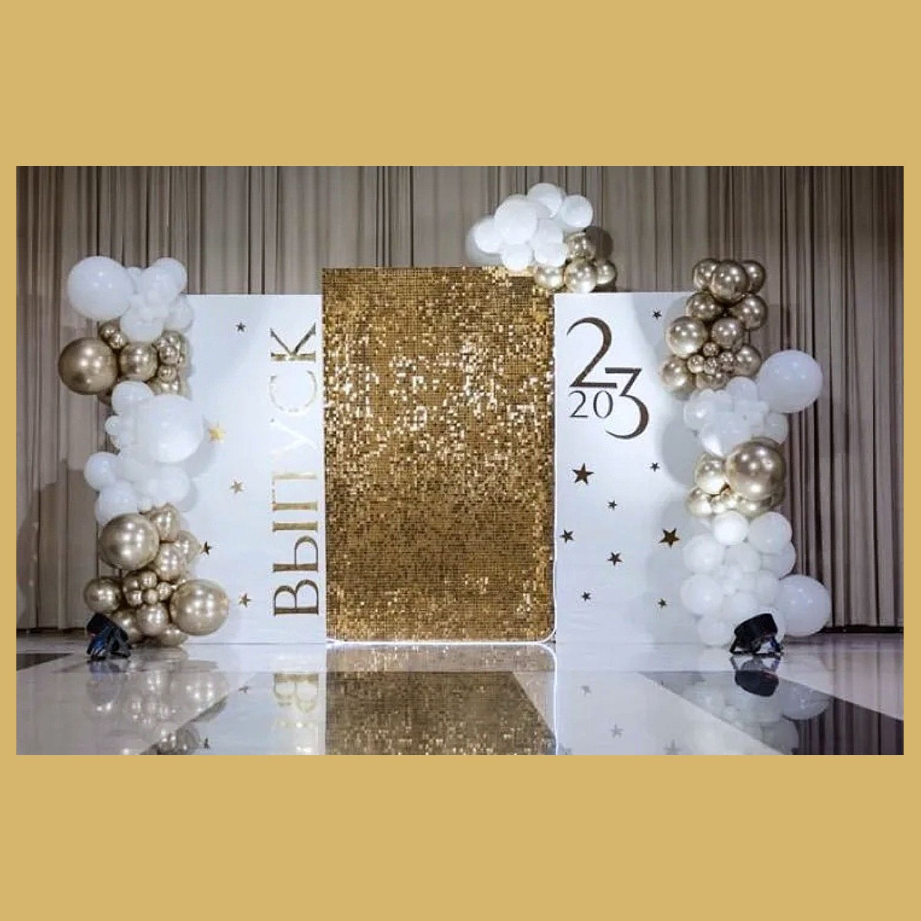 Фотозона пайетки выпускной. Студия праздничного декора