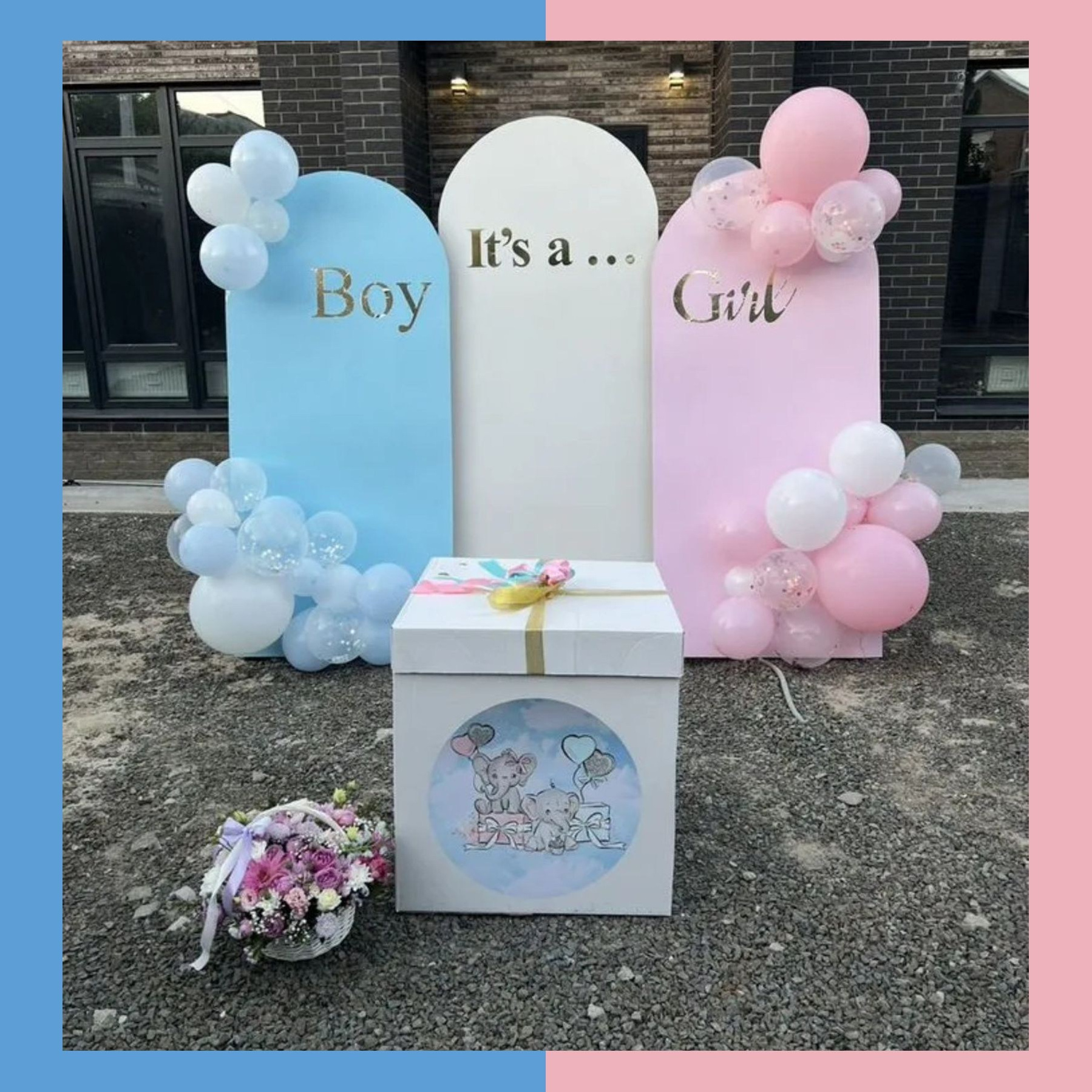 Гендер пати фотозона. Студия праздничного декора