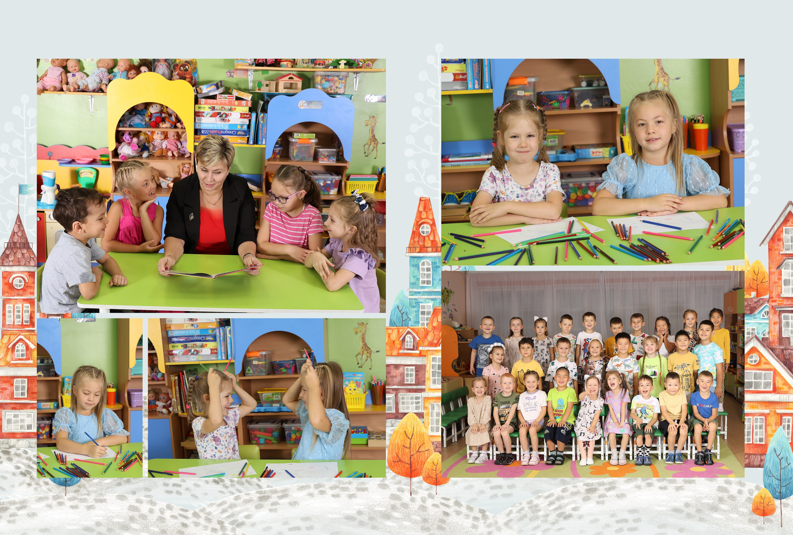 Фотокнига на 2 разворота для Детского Сада. Выпускные альбомы для школьников и для детского сада в Иркутске