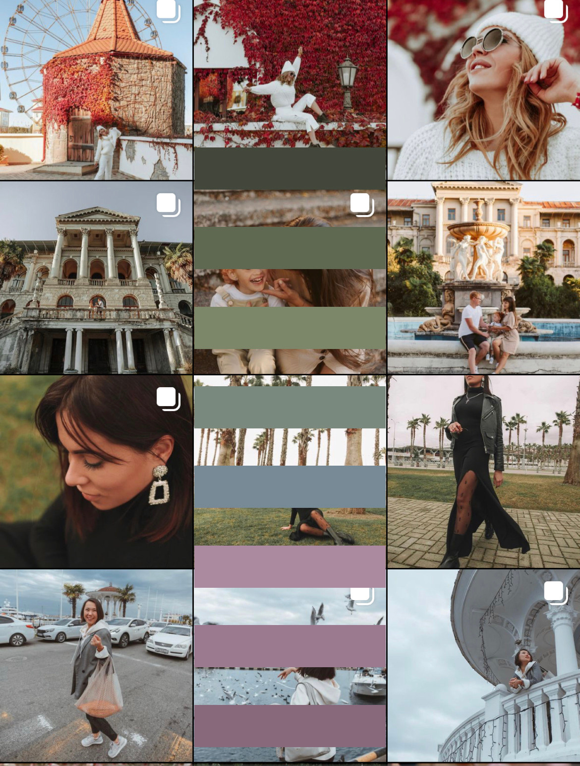 Цветовые палитры для выбора образа на съемку. Милана Довгаль - семейный фотограф и видеограф в Адлере и Сочи