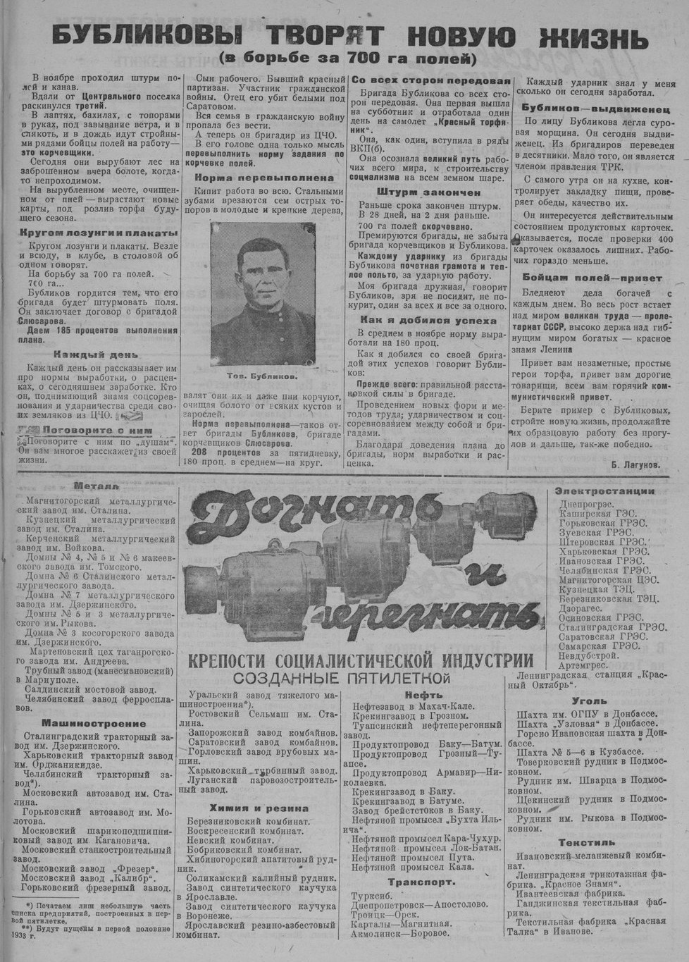 Выпуски газеты за 1933 год. История Назиевского городского поселения
