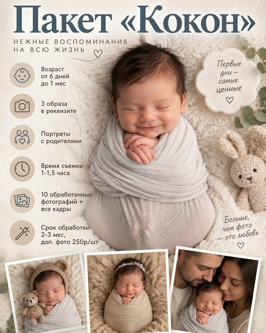 Услуги. Фотограф новорожденных и детей до года г. Саранск