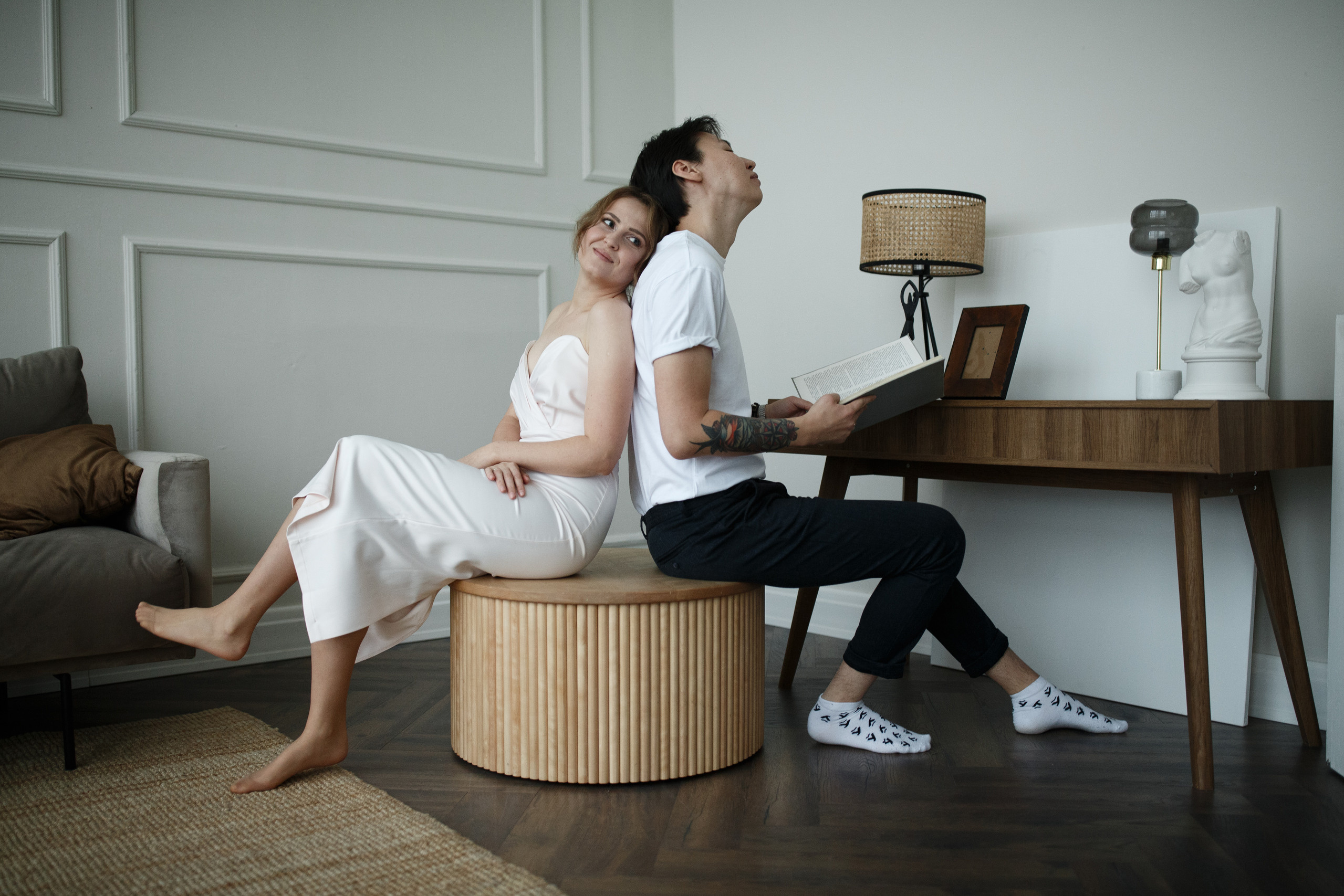 Фотосессия в студии при естественном освещении