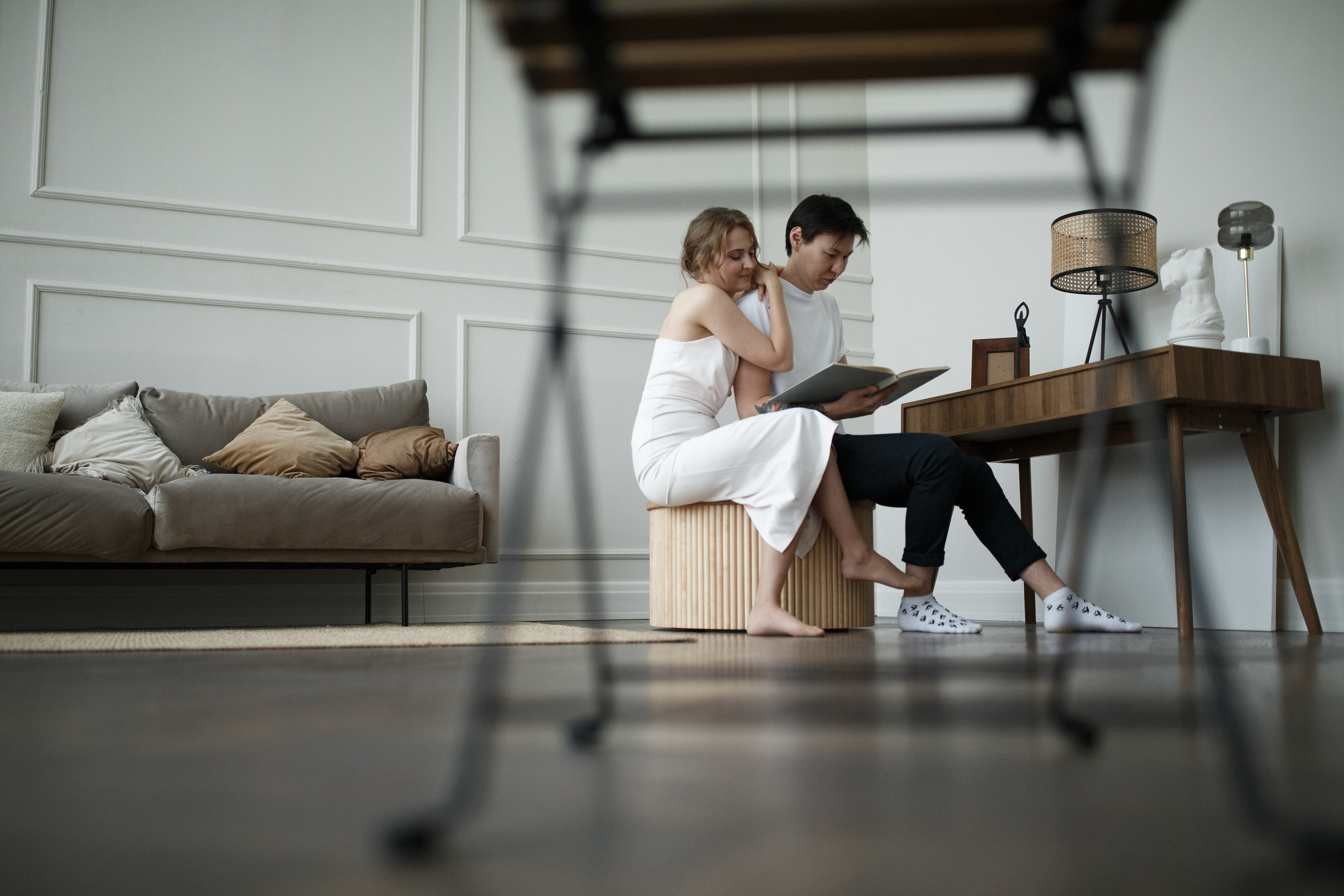 Фотосессия в студии при естественном освещении