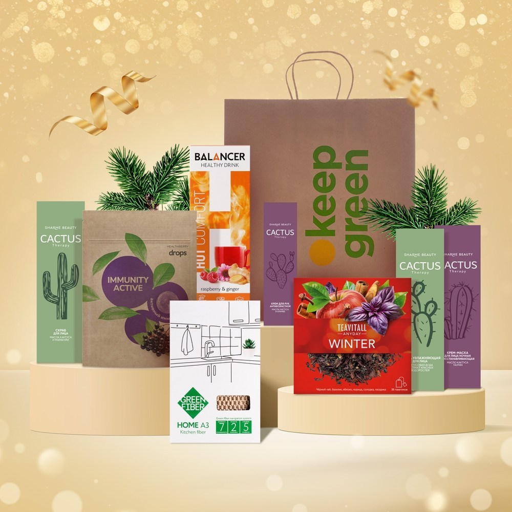 Новогодние подарочные наборы Гринвей в качестве подарка от 990 рублей