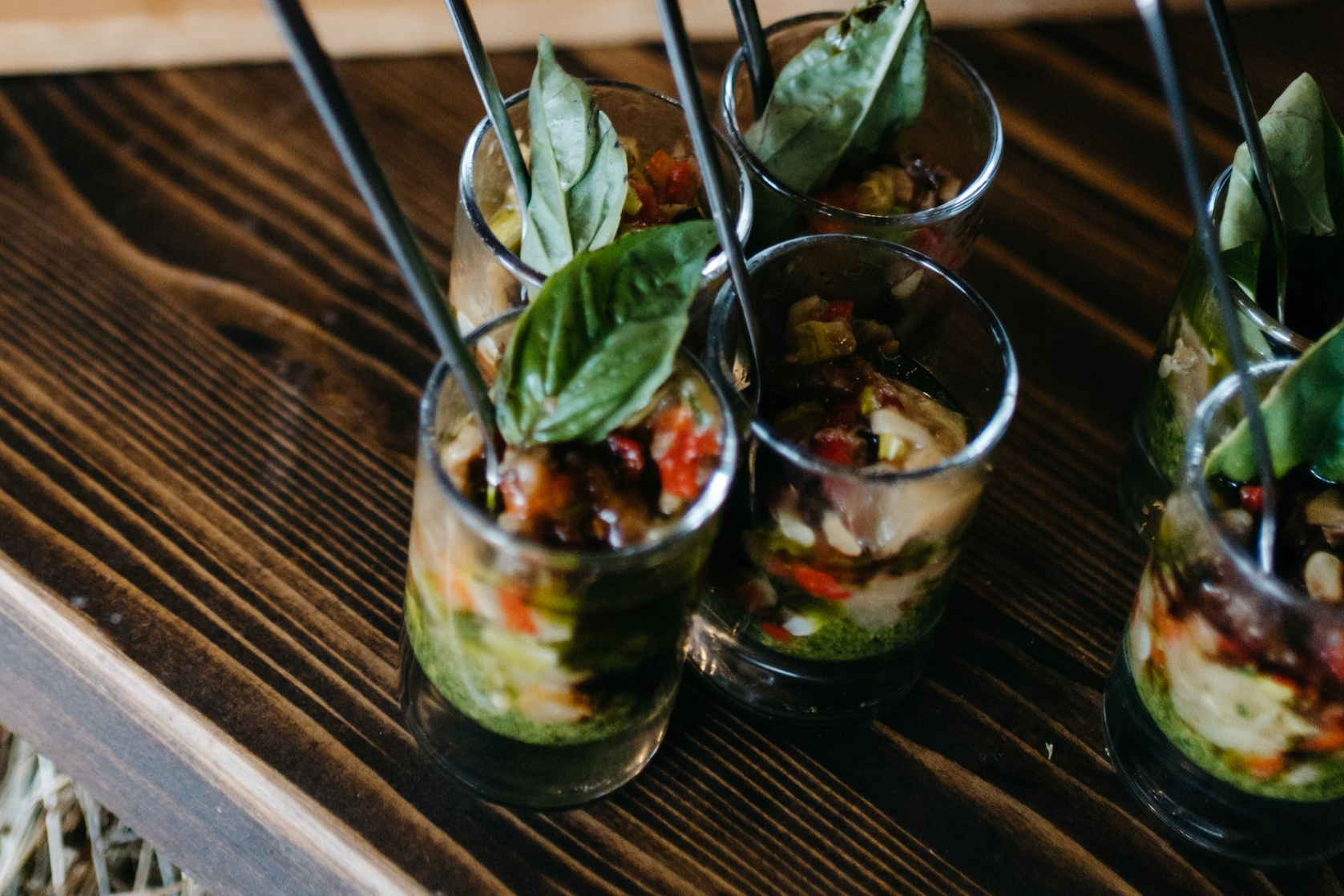 Тар тар из печеных овощей с соусом Бальзамико. Фуршетная закуска