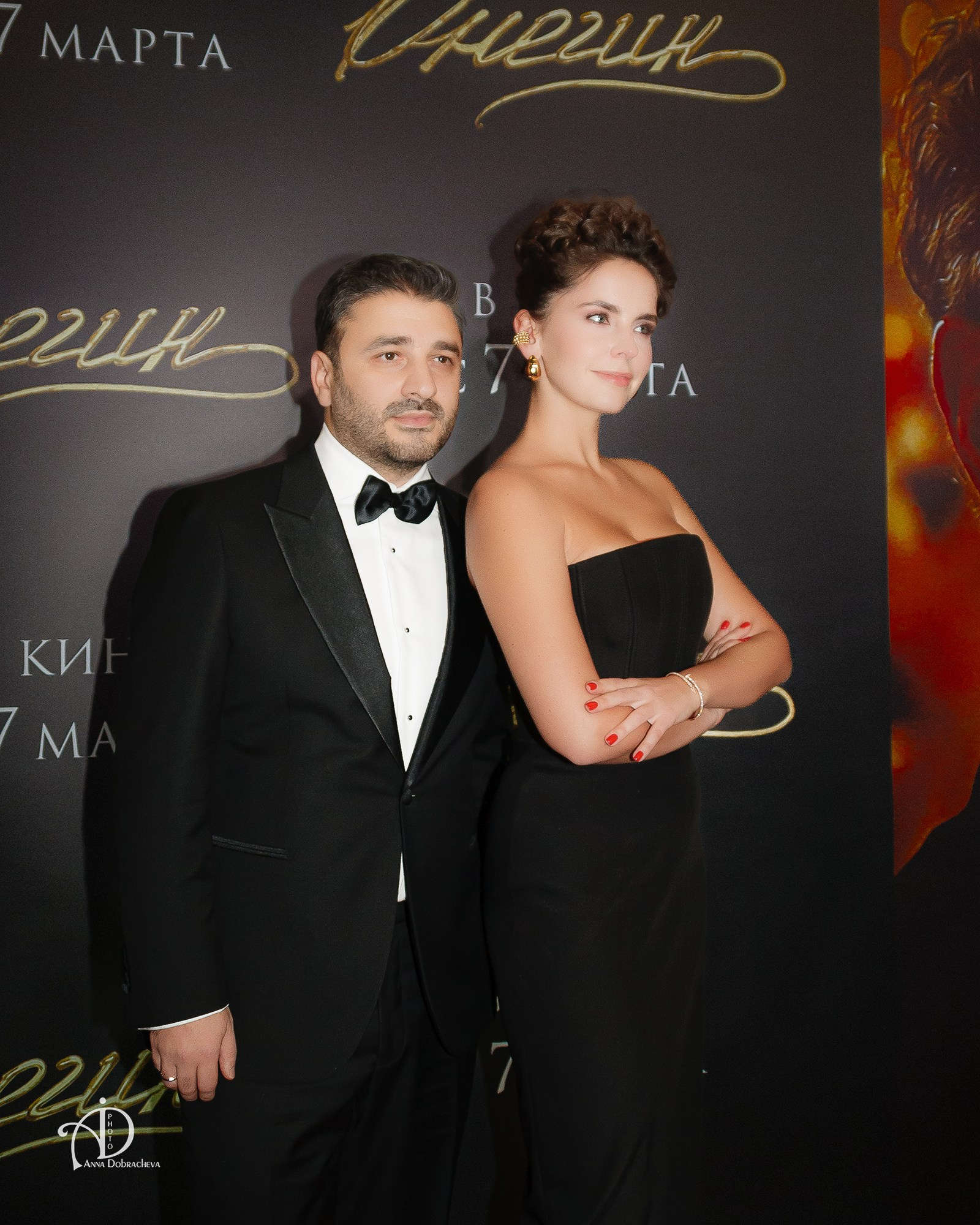 Сарик Андреасян режиссер и Елизавета Моряк актриса на премьере фильма "Онегин" в КАРО 11 Октябрь 5 марта 2024 года, фотограф Анна Добрачёва