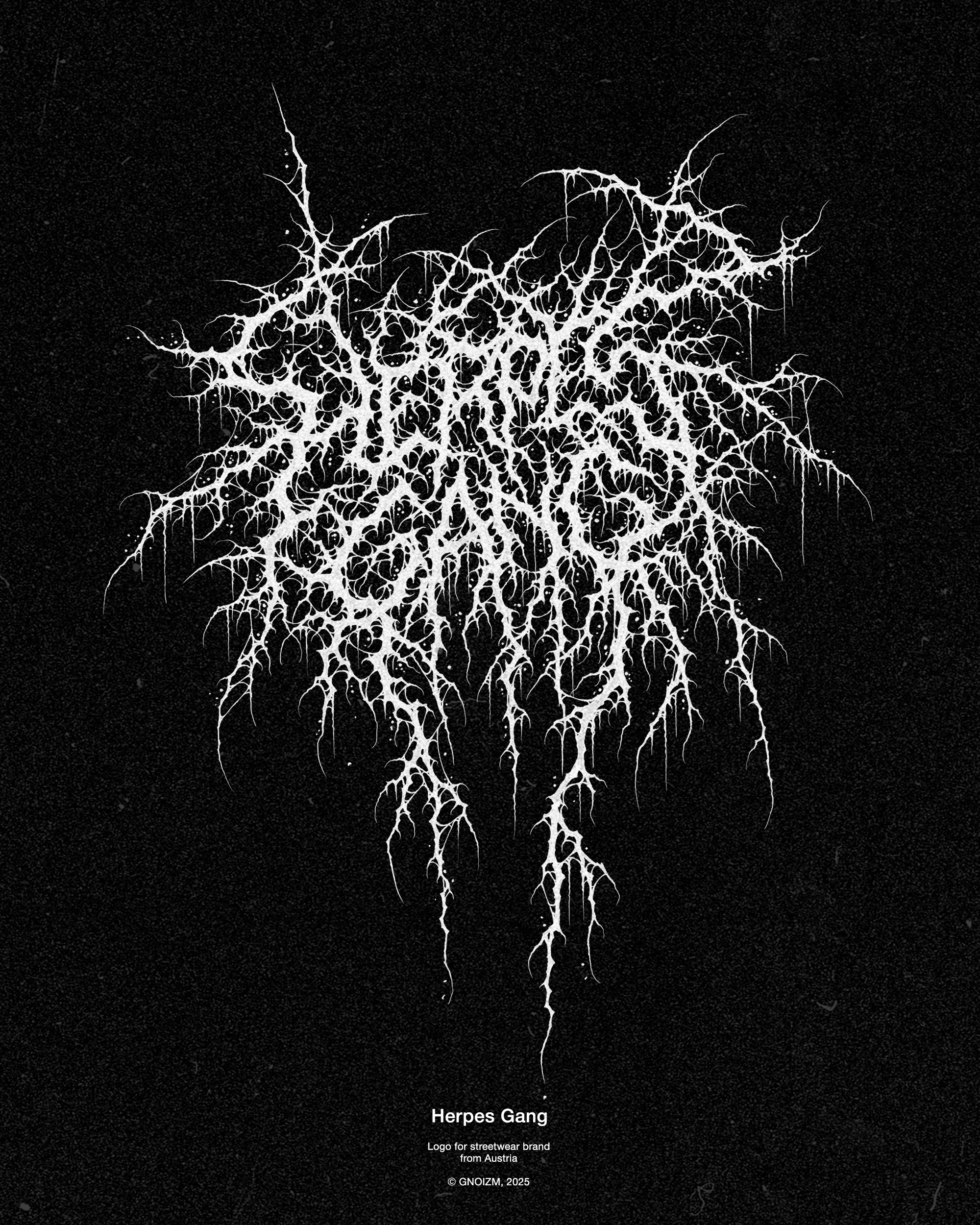 Herpes Gang - black metal logo design - main variation