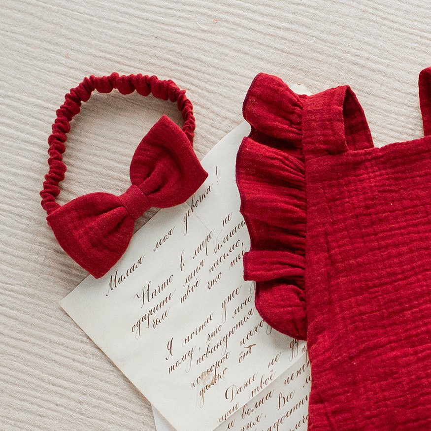 030 Повязка с бантиком. Эко-одежда для детей