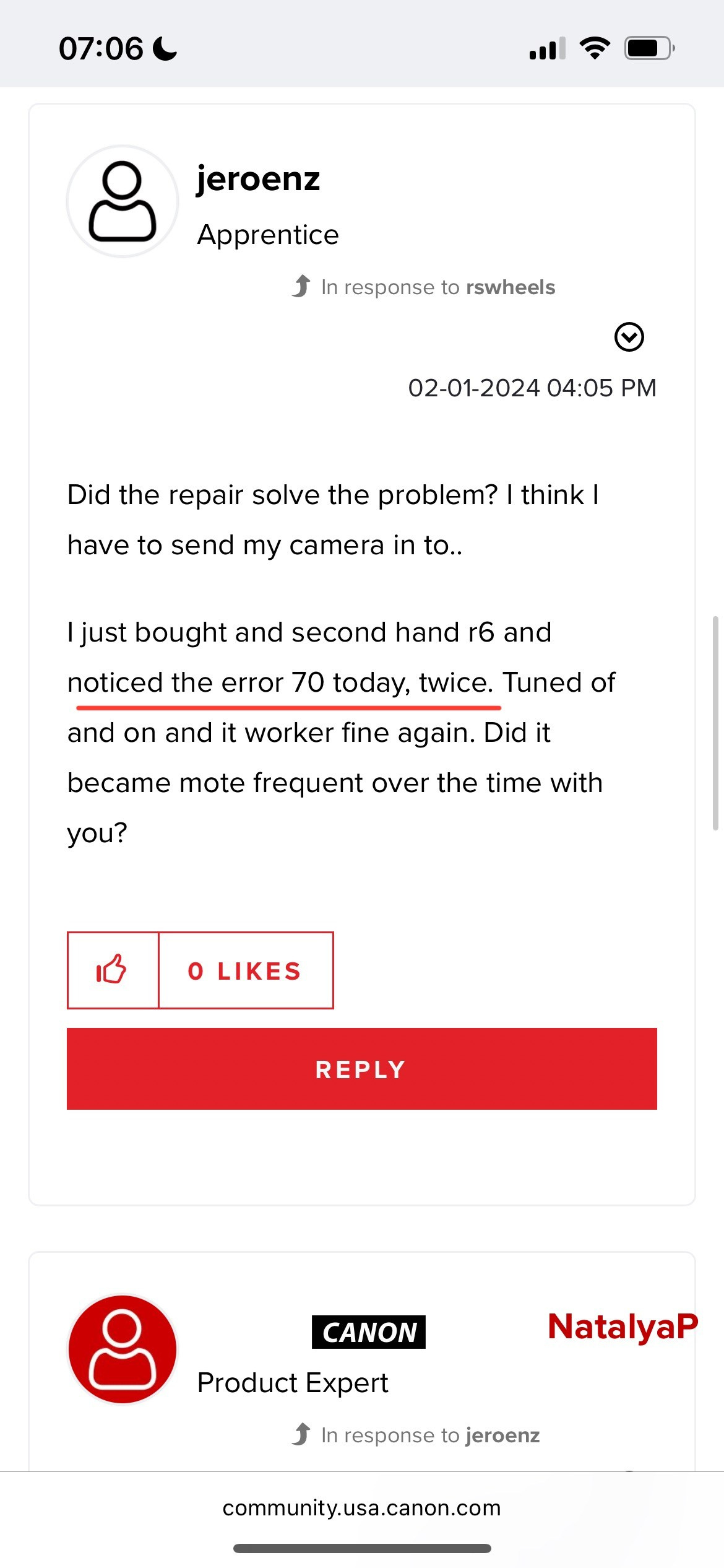 Ошибка Err 70 на беззеркалках Canon R6/R5. Татьяна Тетерева, фотограф Москва
