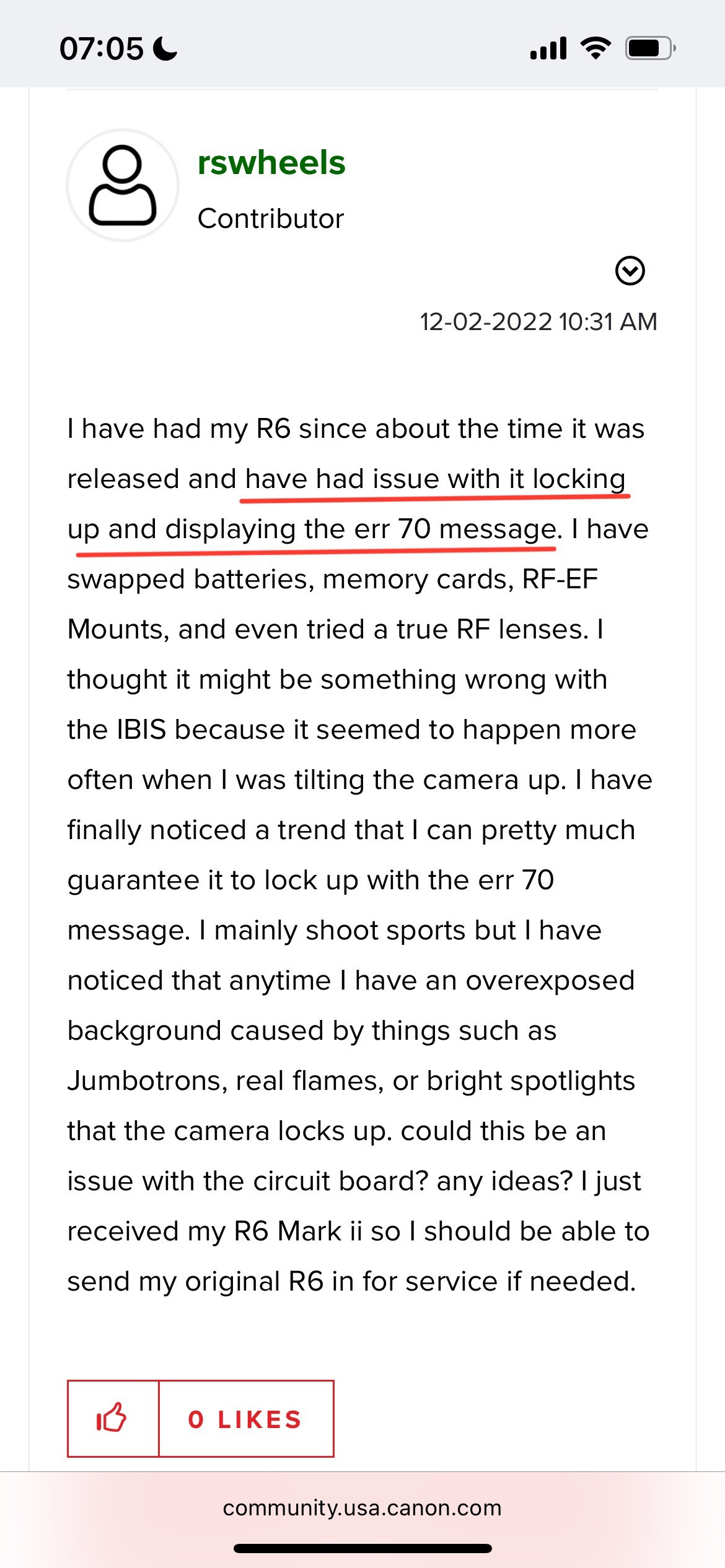 Ошибка Err 70 на беззеркалках Canon R6/R5. Татьяна Тетерева, фотограф Москва
