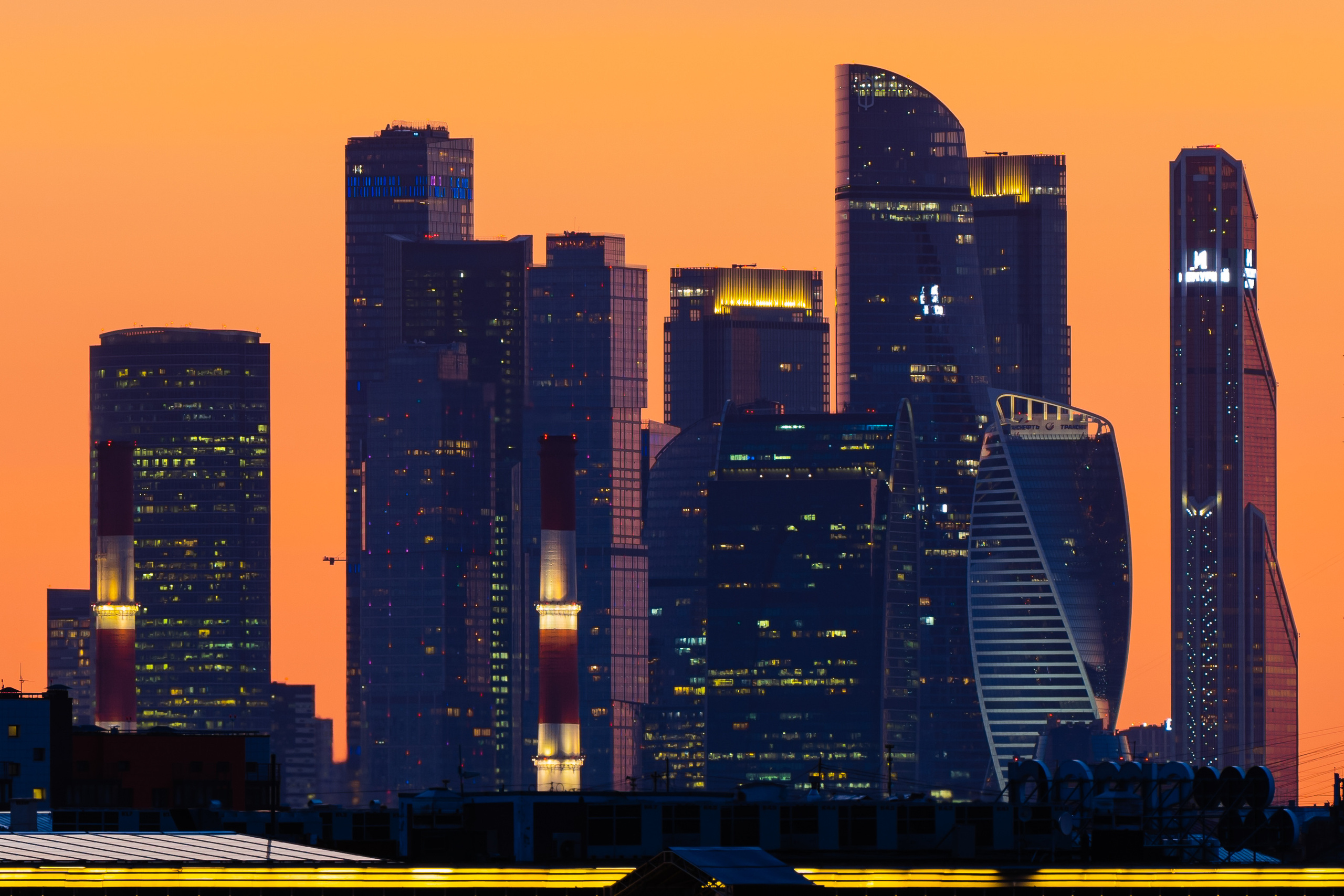 Москва-Сити на закате