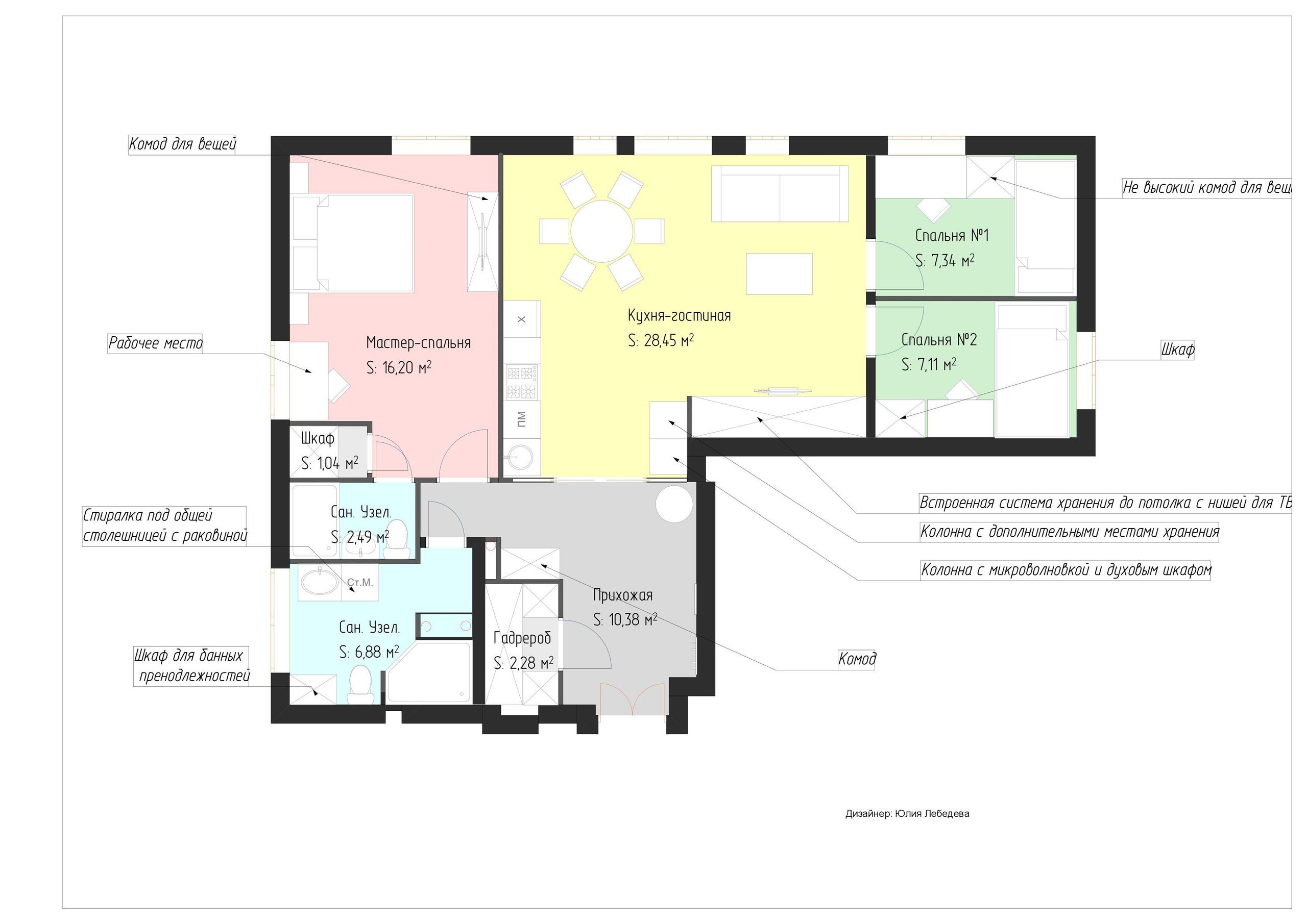 Планировки. Дизайнер интерьера Юлия Лебедева. Москва