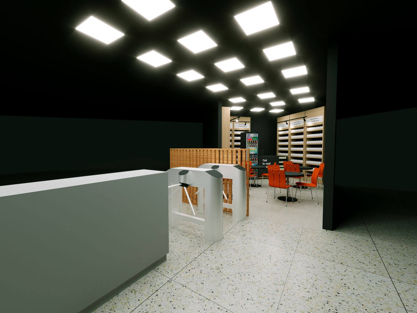 3D-визуализация магазина спортивного питания с кафе зоной — Анапа | Портфолио