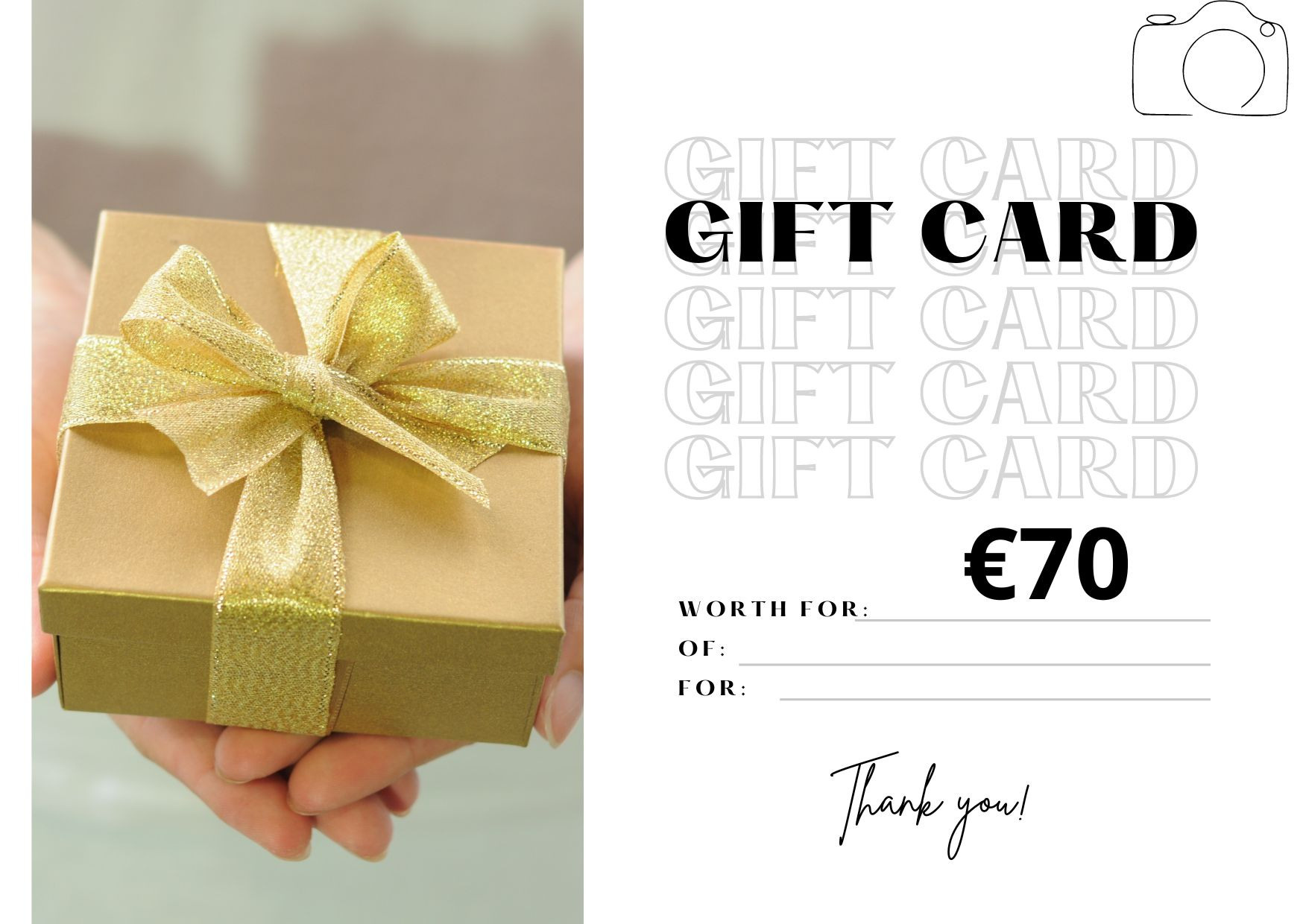 Giftcard. Family, Children and Business photographer in Belgium