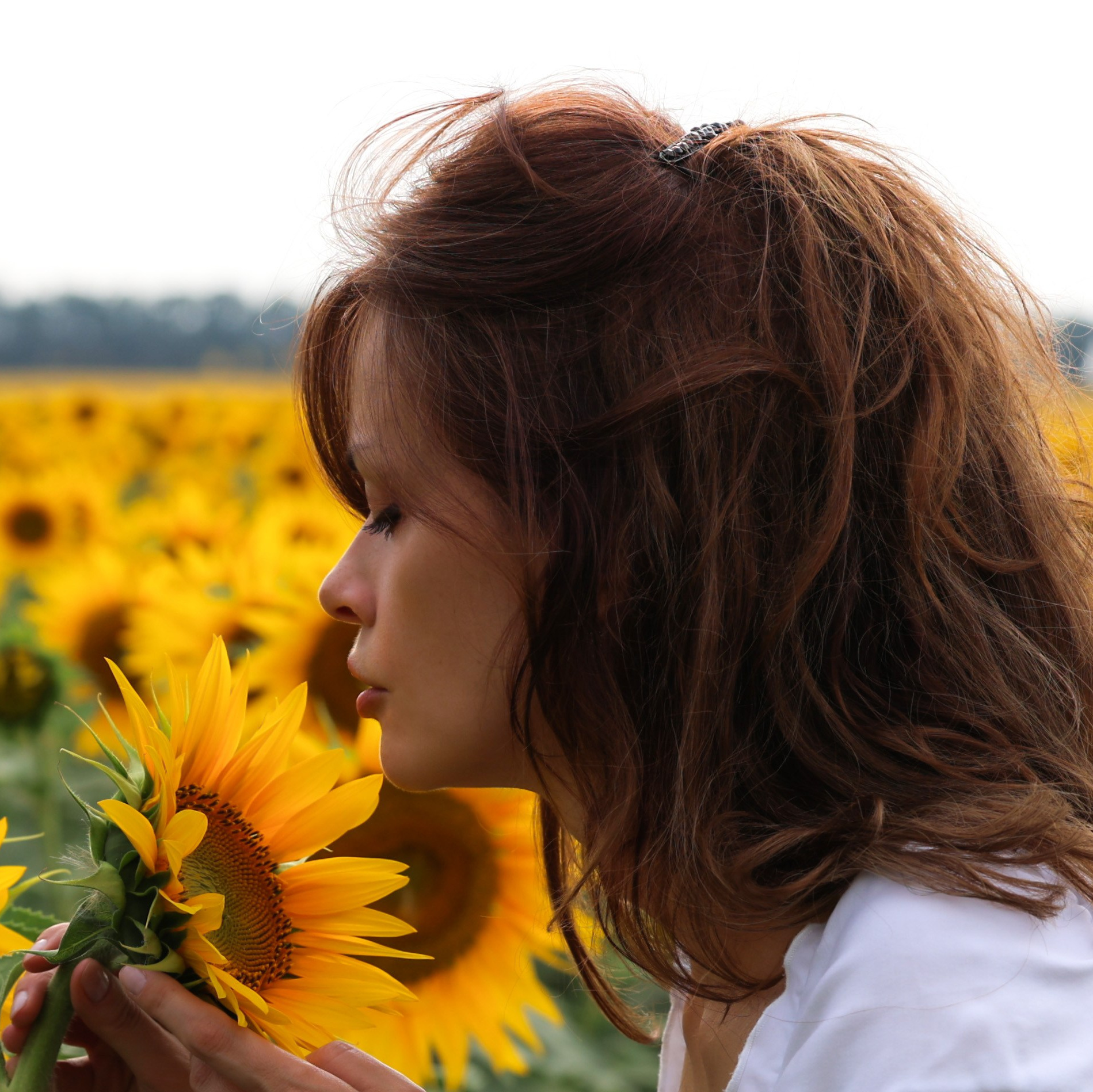 Фотограф Мария Алексеева Москва девушка с подсолнухами красивое фото фотосессии в Москве