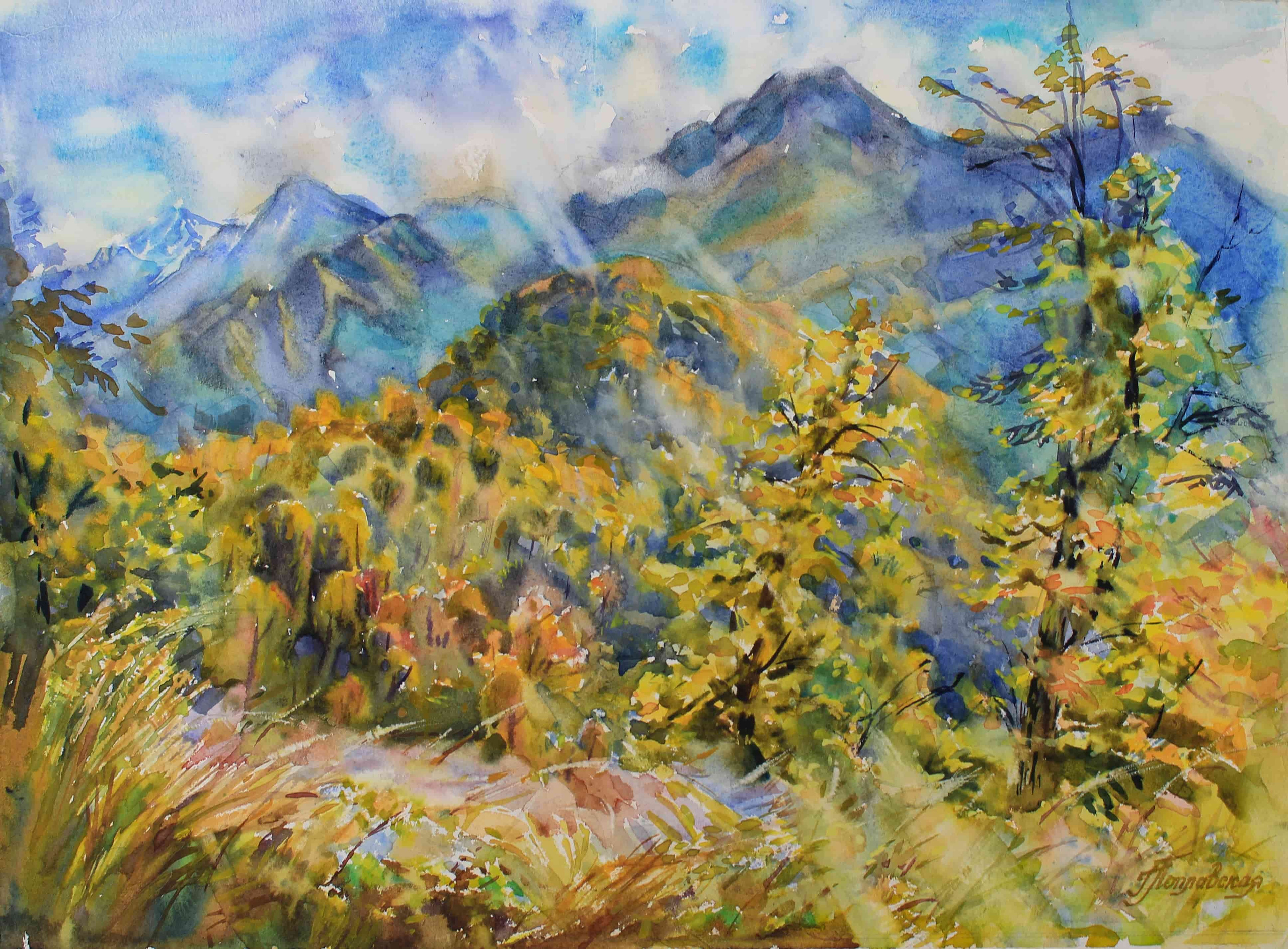 «Ранняя осень в окрестностях Олимпийской деревни». Свет акварели Галины Поплавской