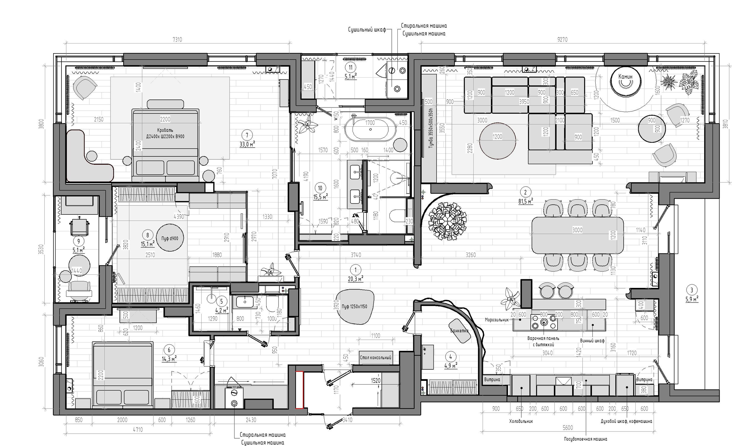 Квартира ЖК Полюса. Архитектурно-дизайнерское бюро ROOMS