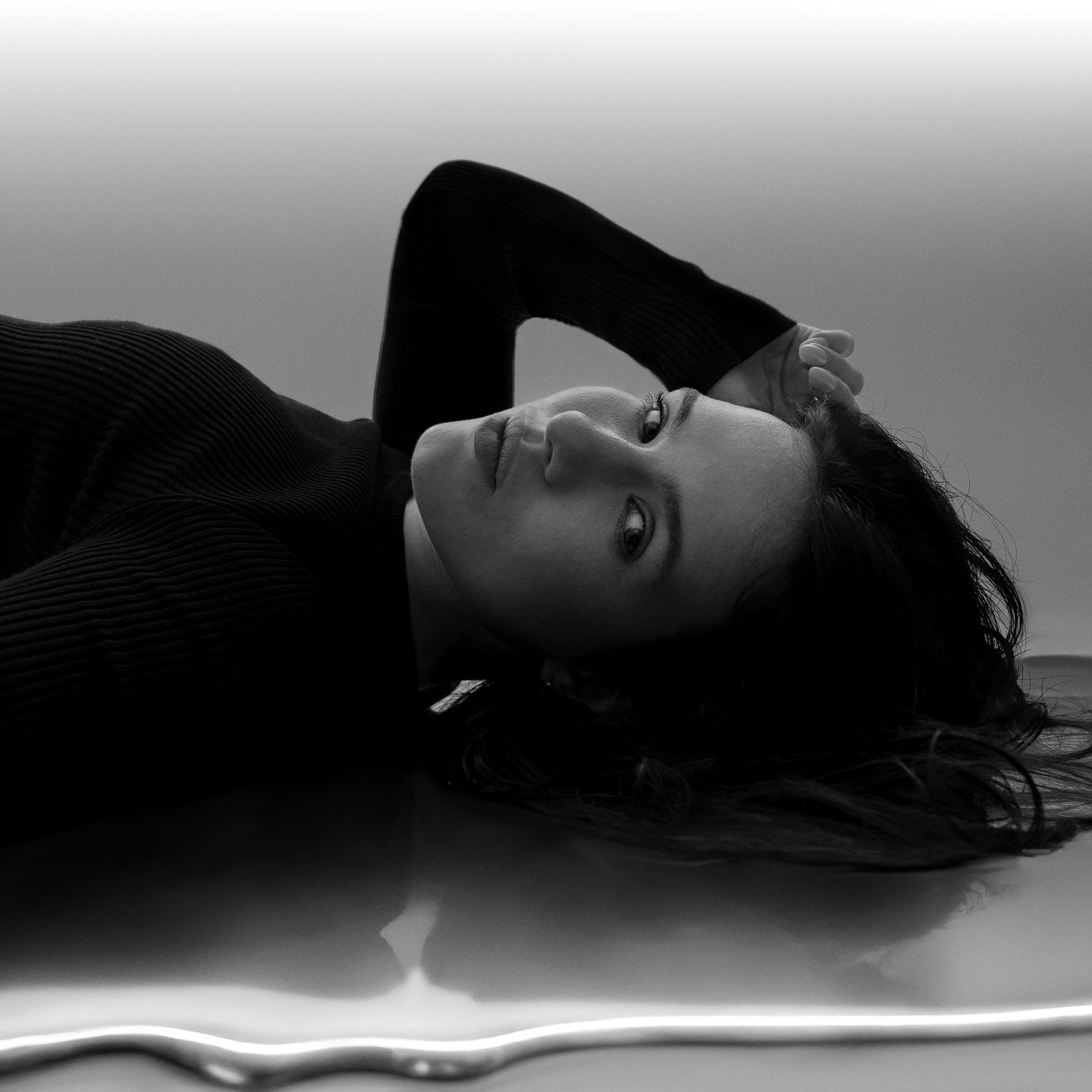 Black and white female portrait