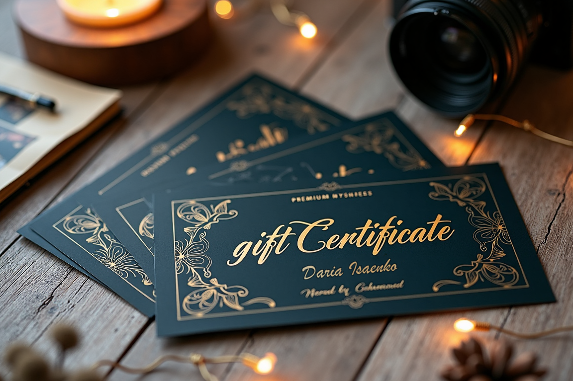 Подарочные сертификаты на фотосессии. Авторские Фототуры и Фотосессии Крыму. Фотограф Дарья Исаенко