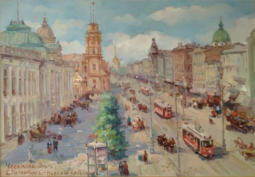 Город, начало 20 века, Санкт-Петербург, Невский проспект, Гостиный двор