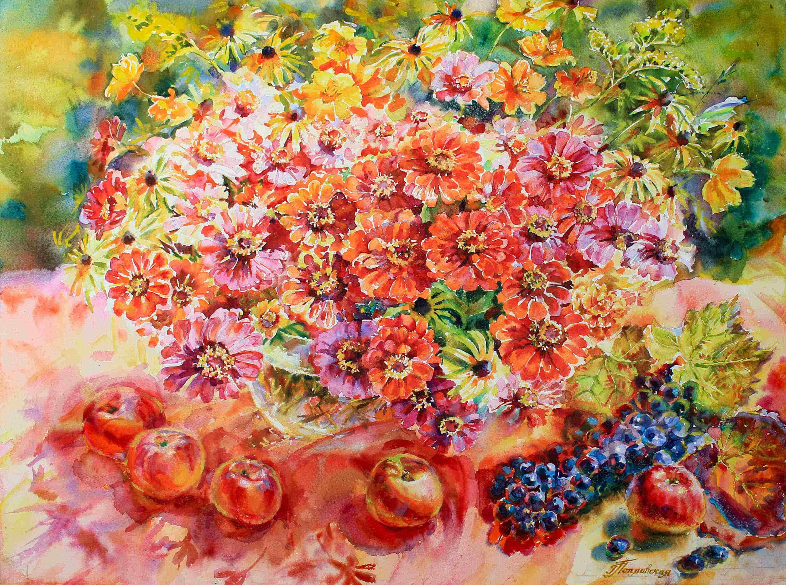 НАТЮРМОРТЫ. Свет акварели Галины Поплавской