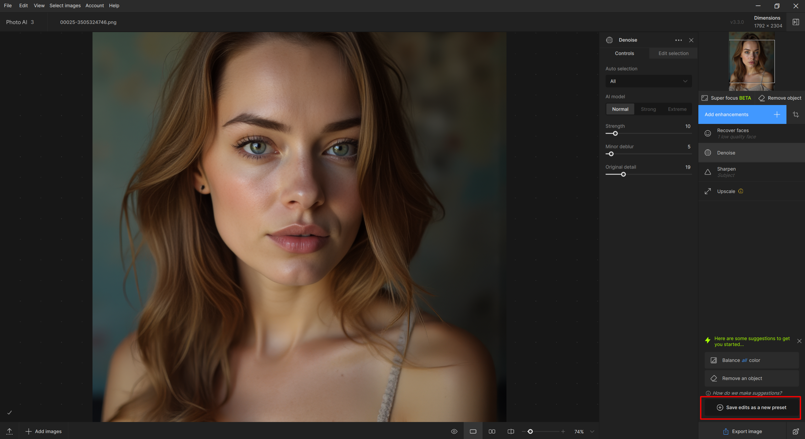 Создание, настройка и сохранение пресета в Topaz Photo AI - ИИ редакторе для фото и картинок