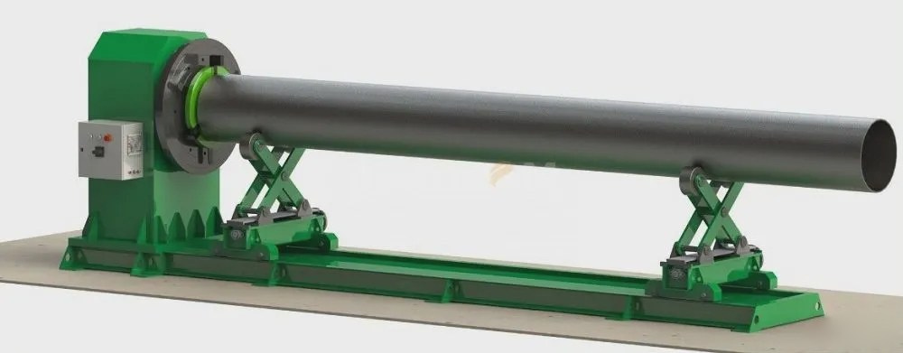 Одностоечный позиционер с роликовыми опорами и сквозным отверстием