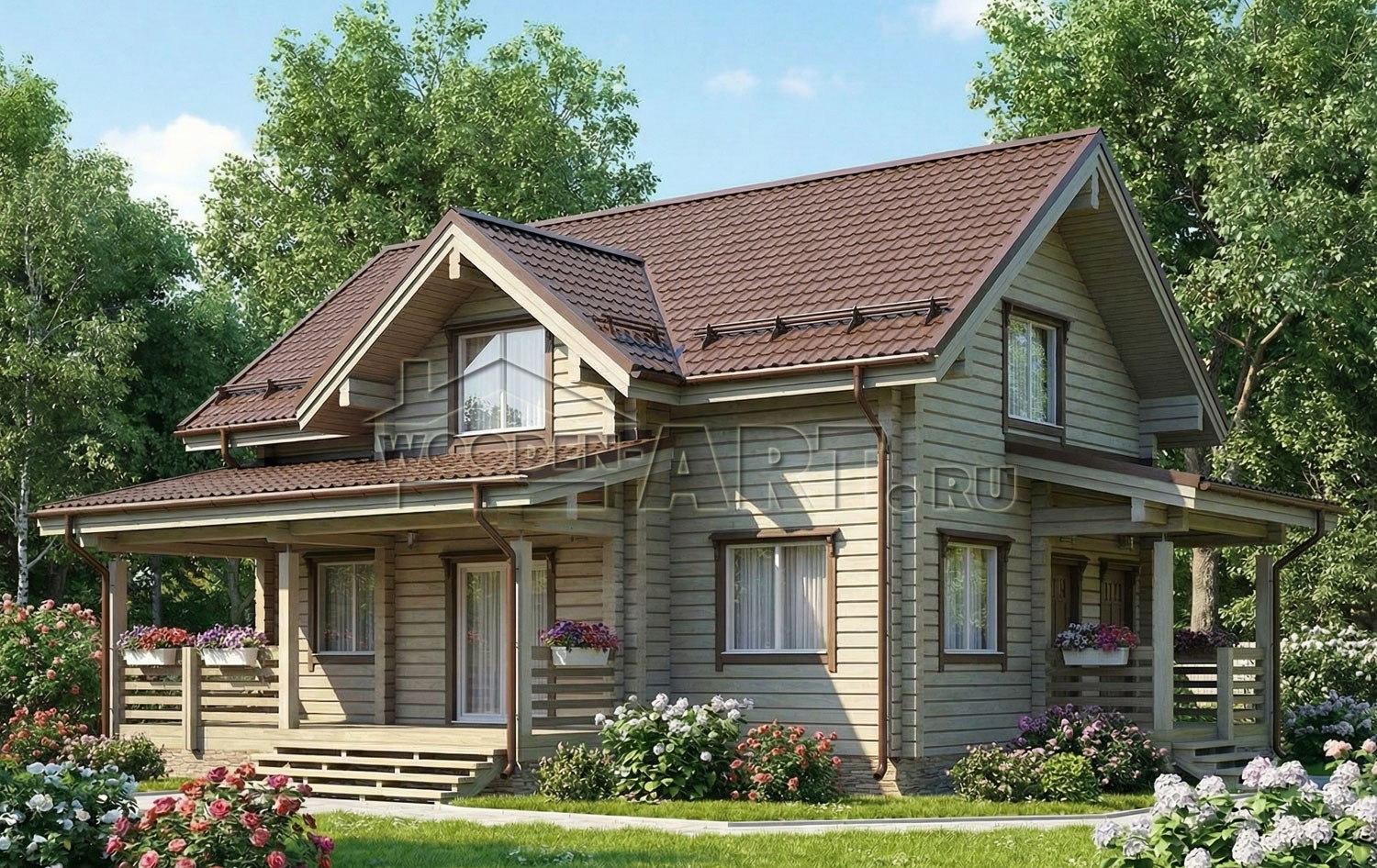 «Дубрава» 187 кв. м. Проекты деревянных домов. Архитектор Ольга Мальцева