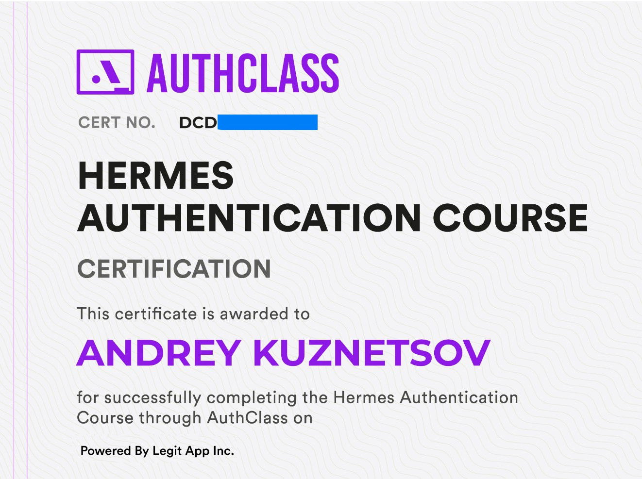 Authentication. RELUXE-ATELIER