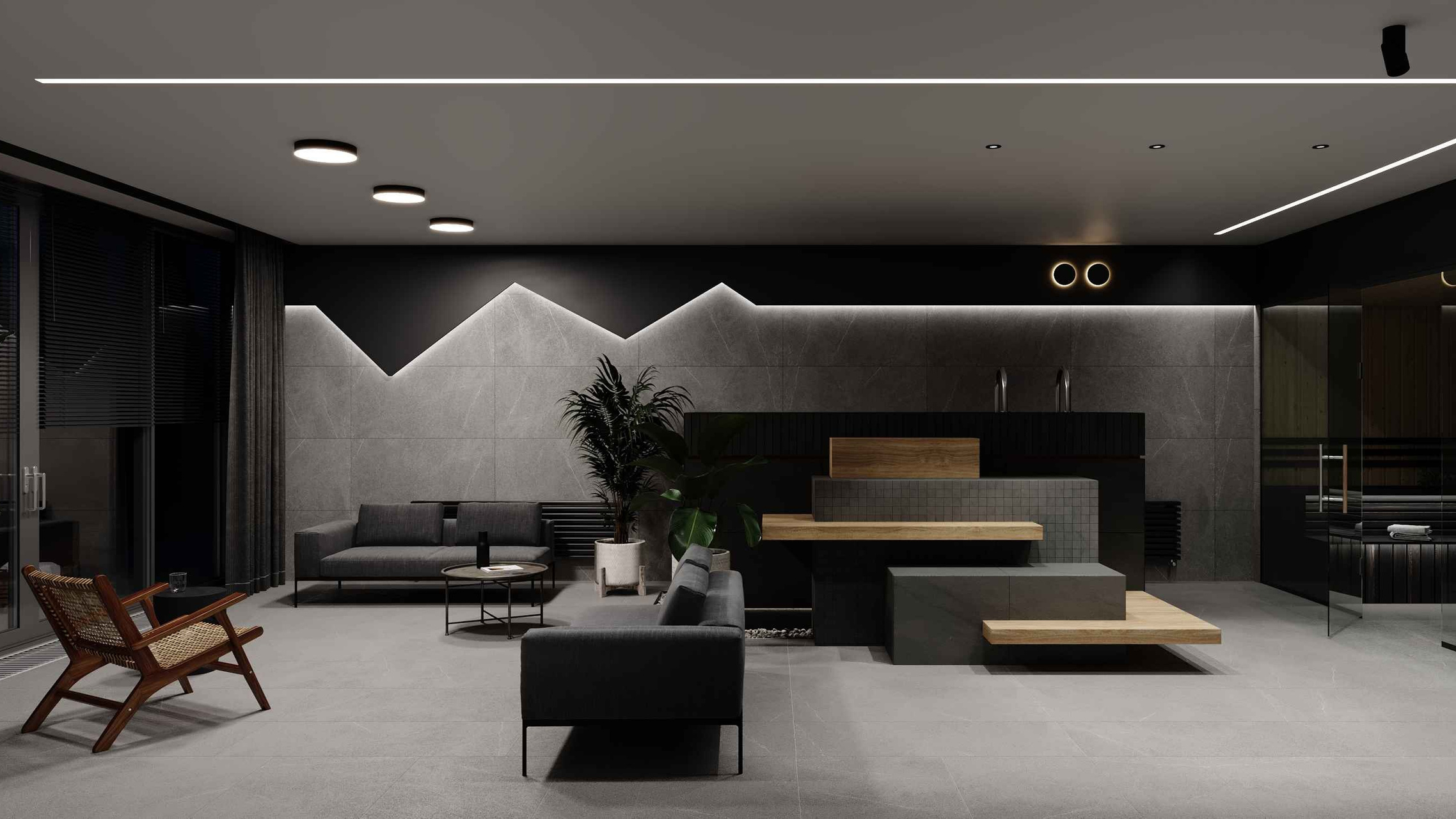 Дизайн интерьера частного банного комплекса «Scala spa» в Самаре и Тольятти. Студия дизайна интерьера «Строчка» | Москва, Санкт-Петербург, Самара, Казань, Тольятти, Ульяновск и другие города России