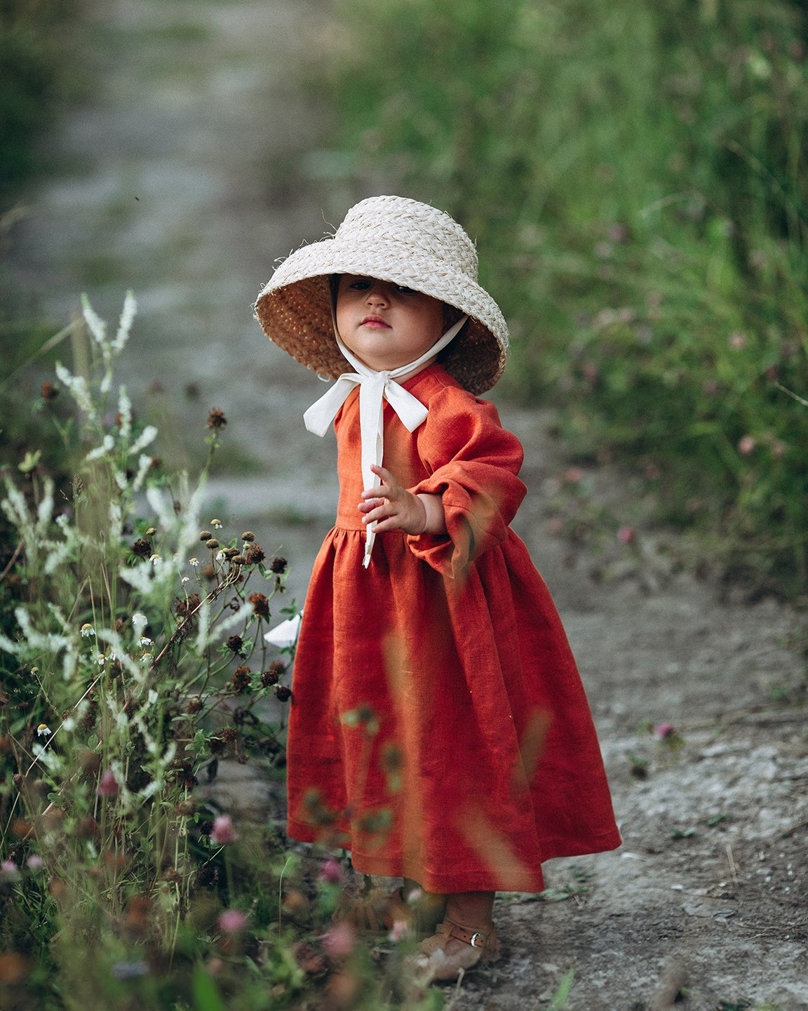 048 Платье с завышенной талией. Эко-одежда для детей