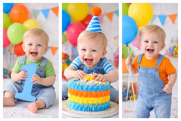 фотосессия на 1 год ребёнка с цифрой один в студии фотограф Карасёва Елена