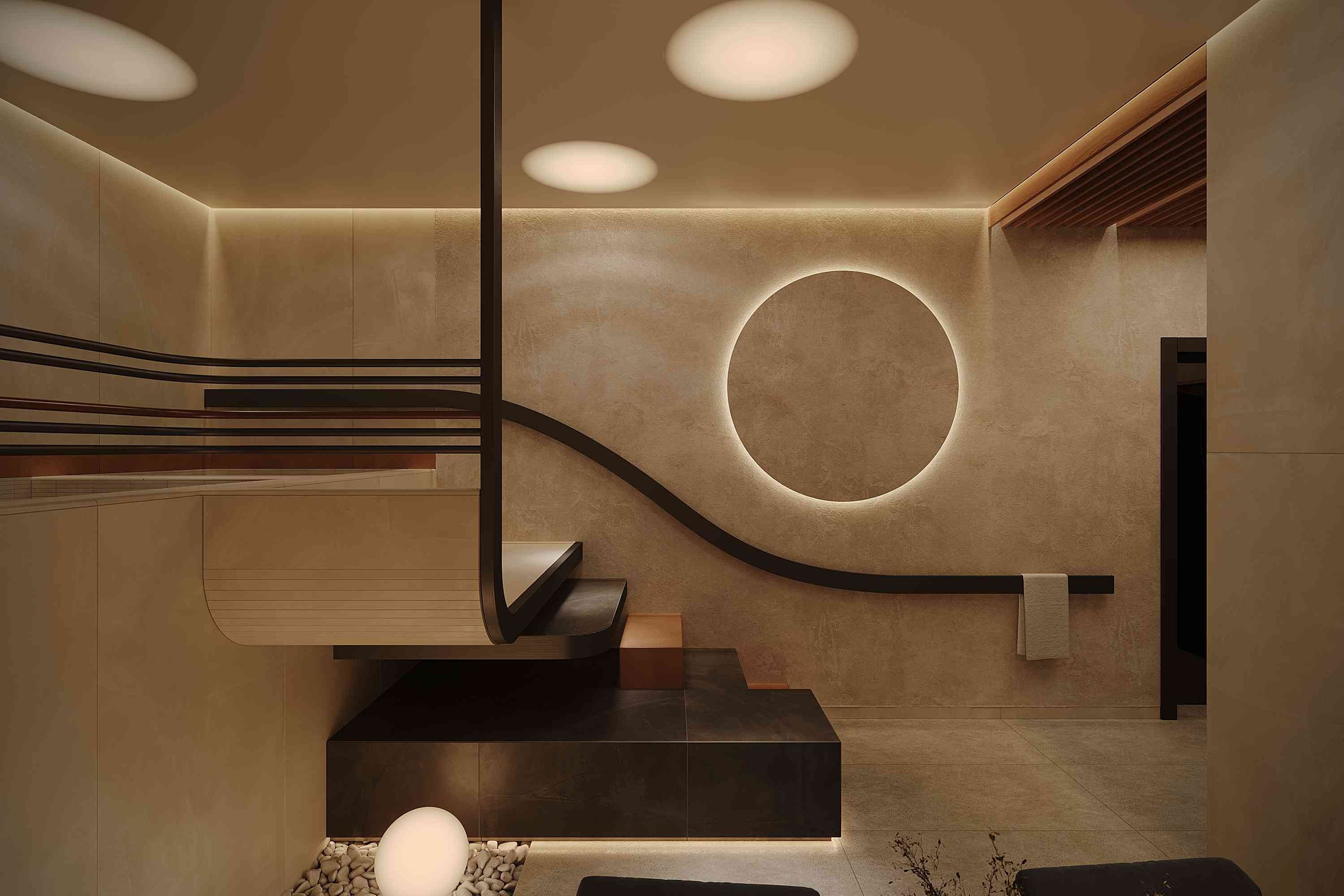 Дизайн интерьера частного spa-комплекса в Самаре и Тольятти. Студия дизайна интерьера «Строчка» | Москва, Санкт-Петербург, Самара, Казань, Тольятти, Ульяновск и другие города России