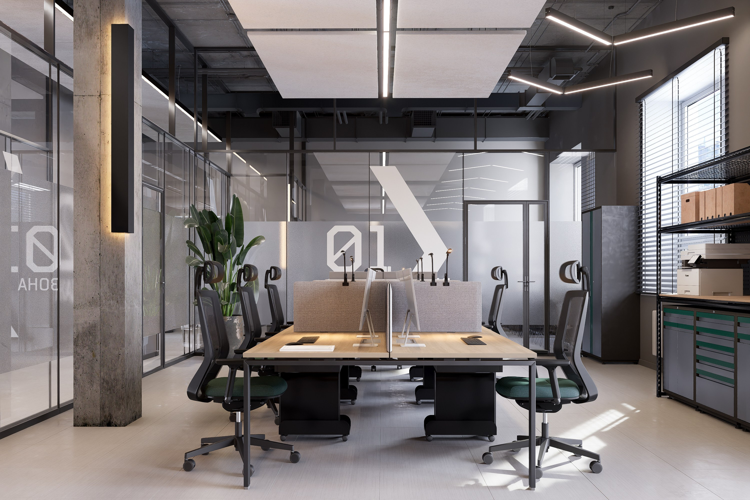 Дизайн проект офисных помещений компании REDRUM. Архитектурно-дизайнерское бюро ROOMS